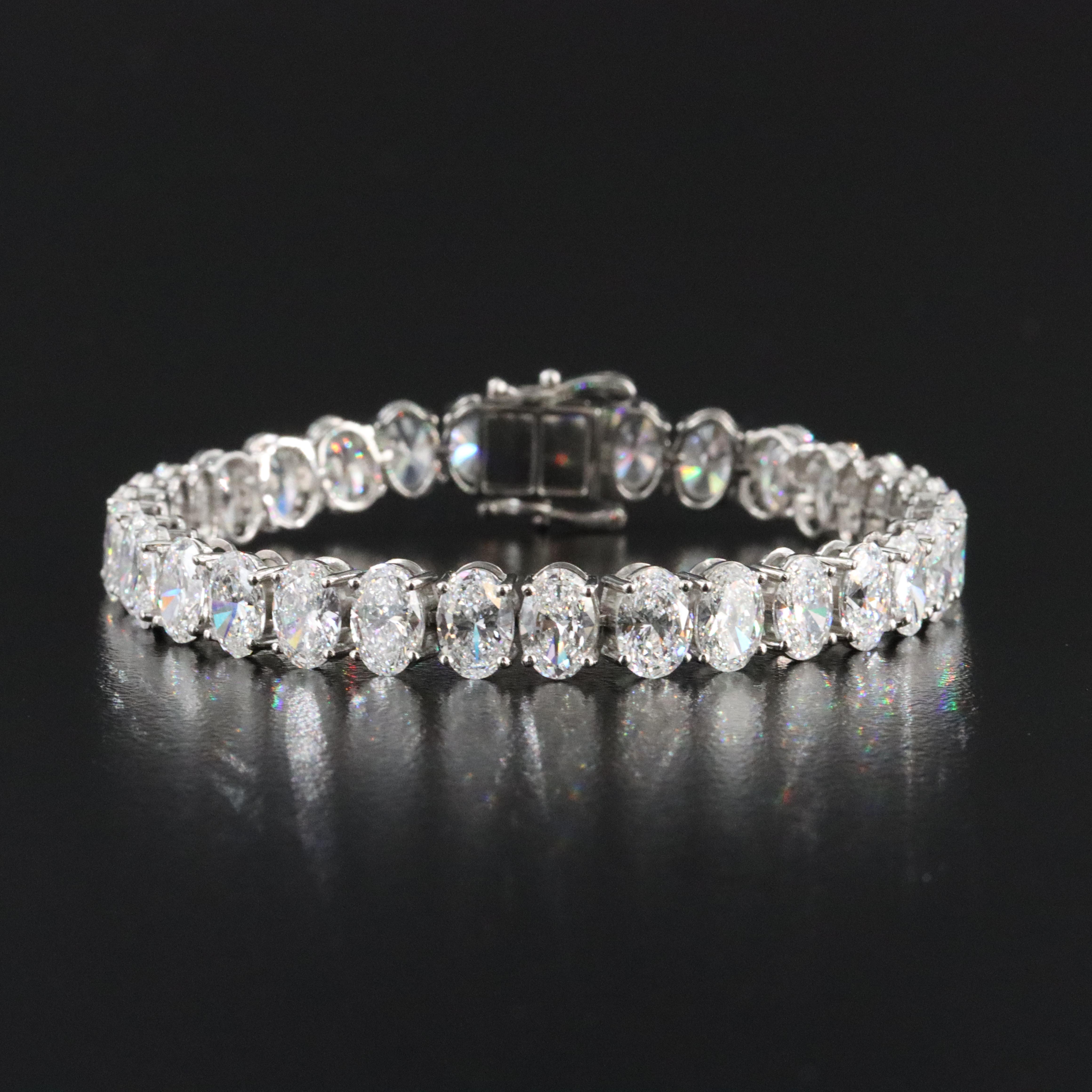 Platinum 16.15 CTW Lab Grown Diamond Line Bracelet