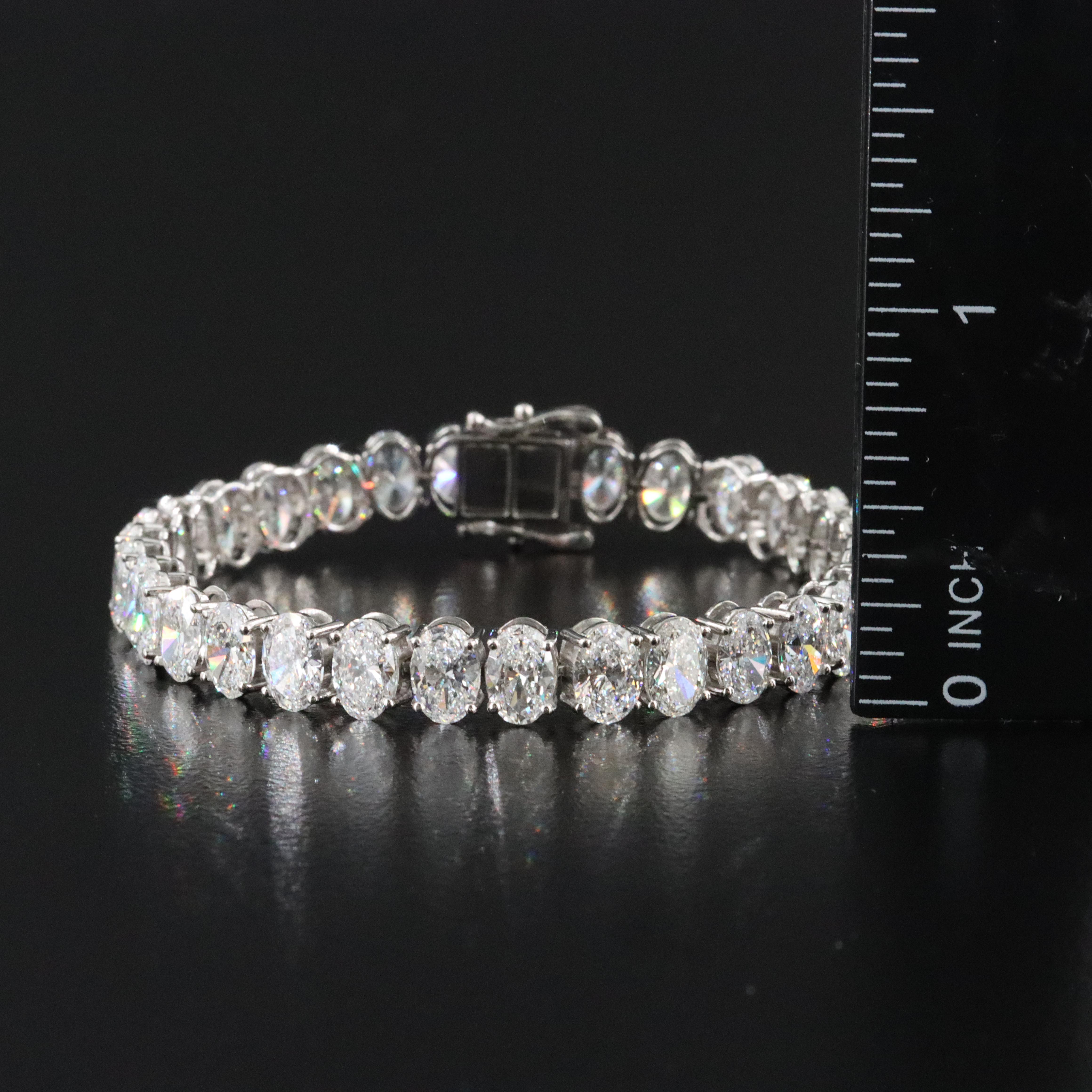 Platinum 16.15 CTW Lab Grown Diamond Line Bracelet