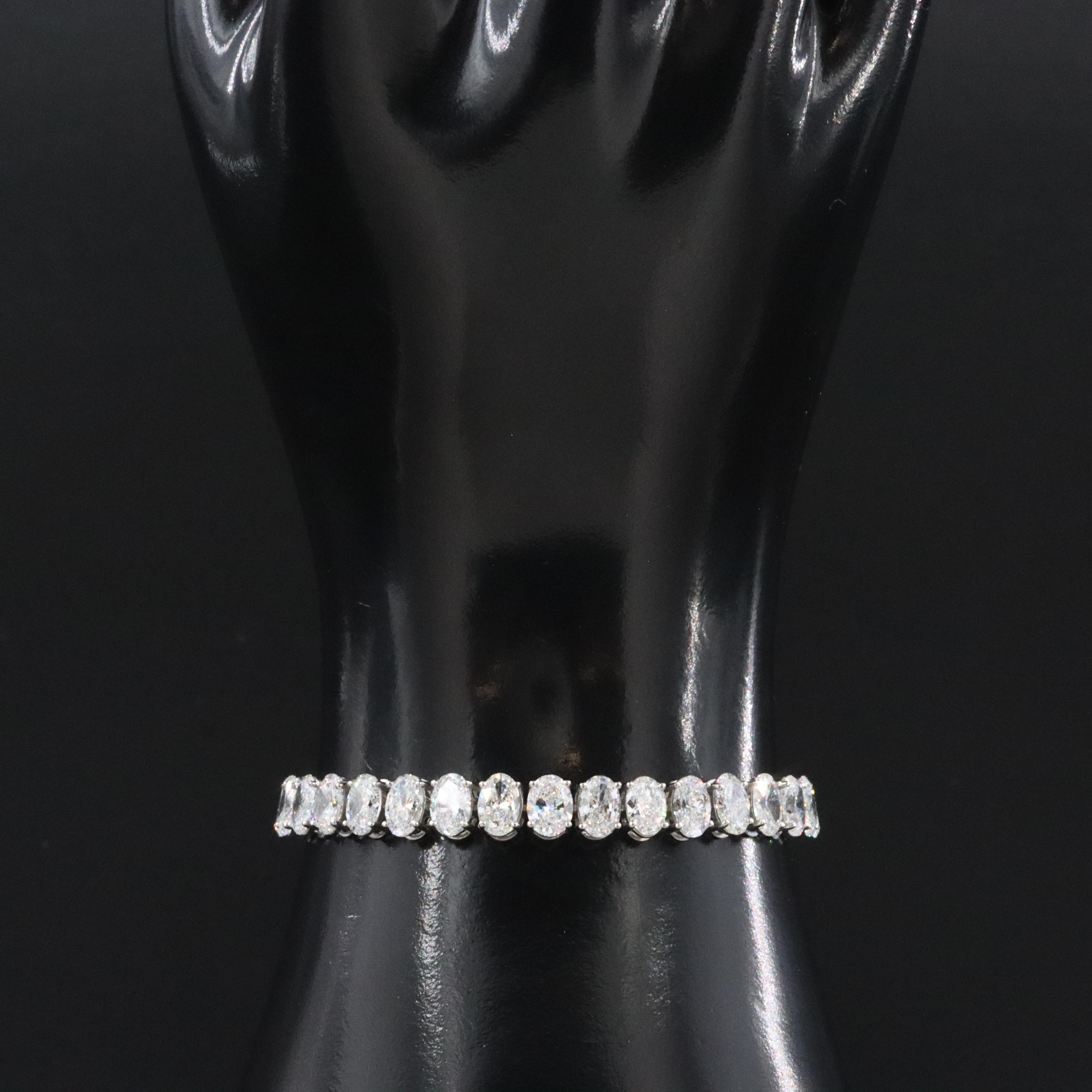 Platinum 16.15 CTW Lab Grown Diamond Line Bracelet