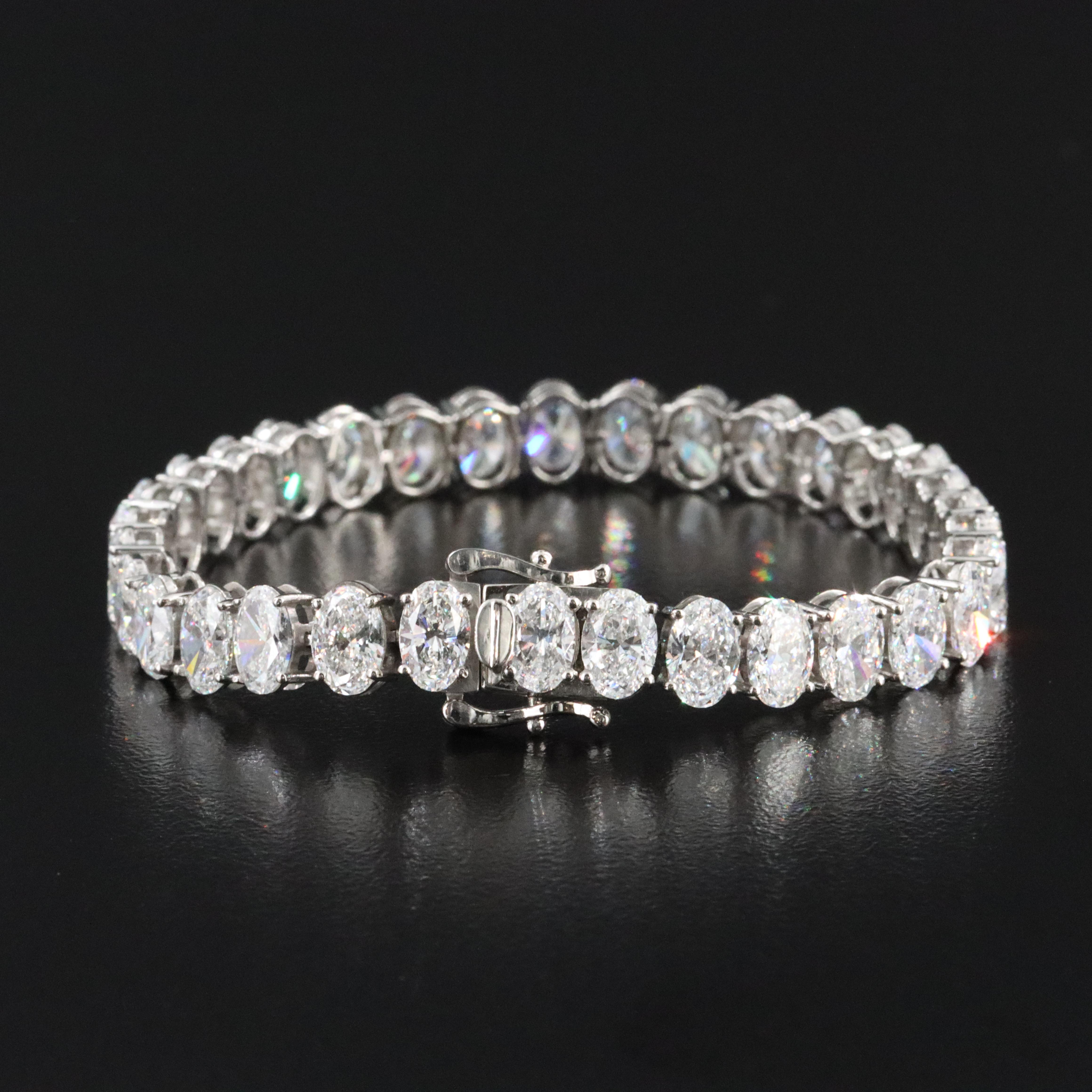 Platinum 16.15 CTW Lab Grown Diamond Line Bracelet