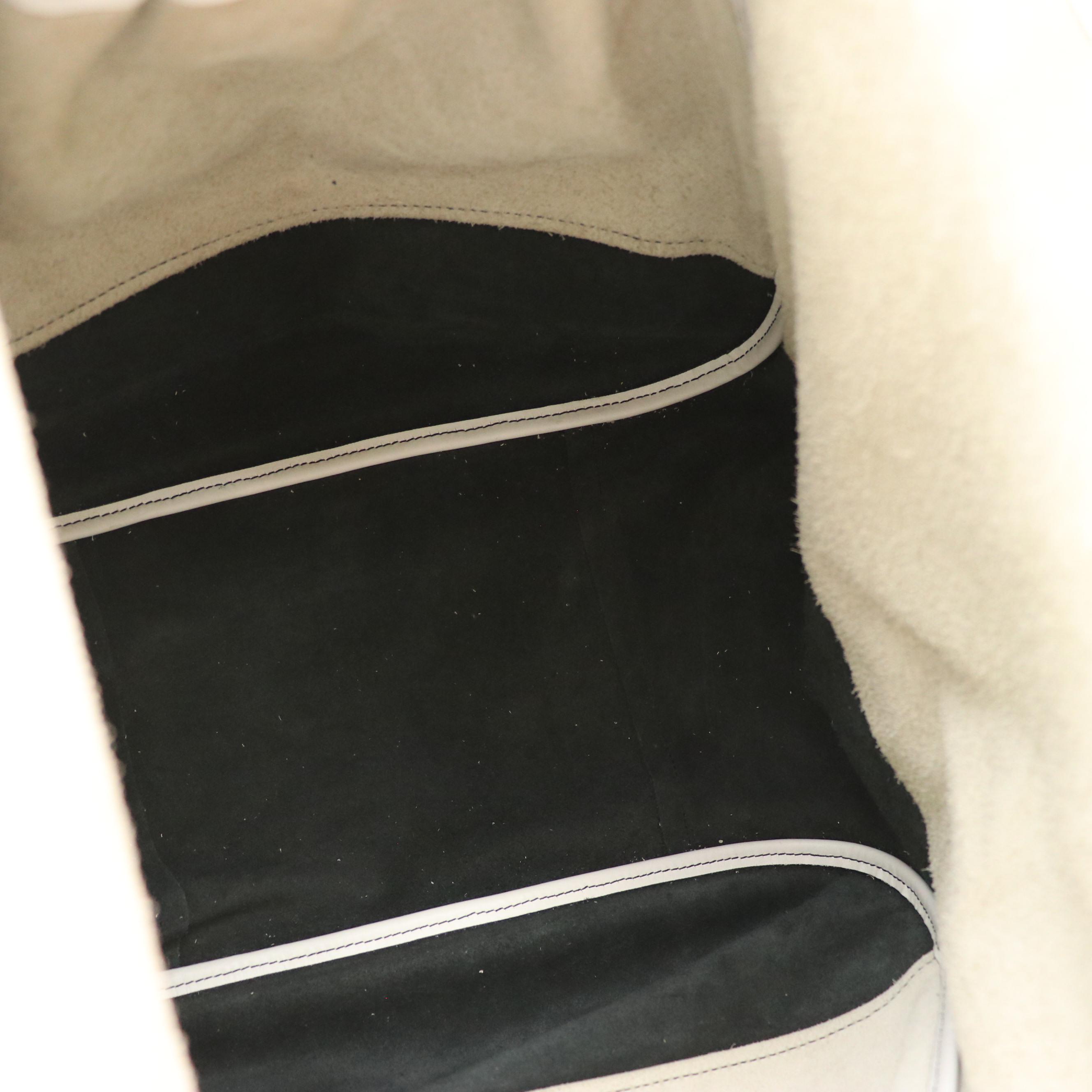 Proenza Schouler XL Ruched Tote in Black and Optic White Calfskin Leather