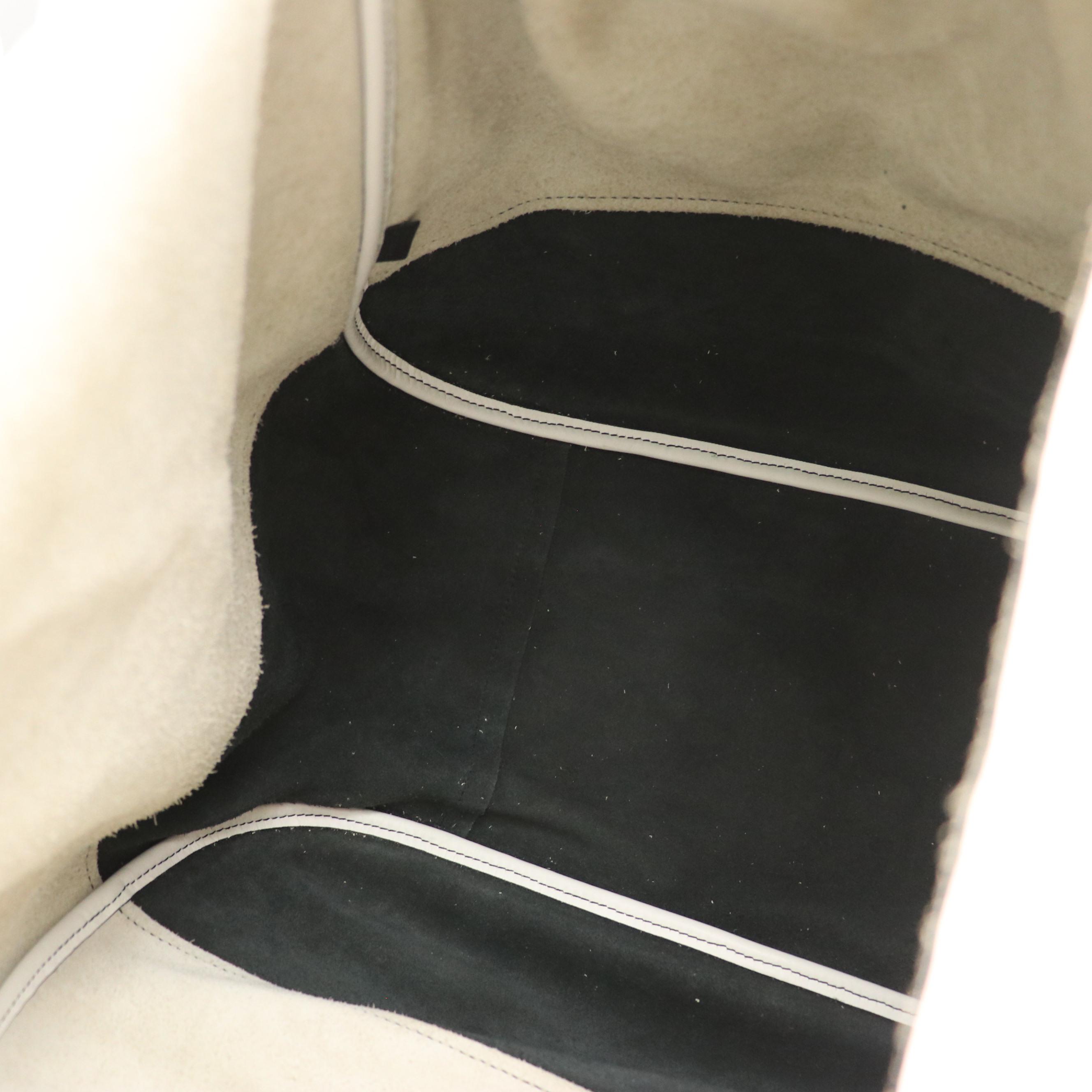 Proenza Schouler XL Ruched Tote in Black and Optic White Calfskin Leather