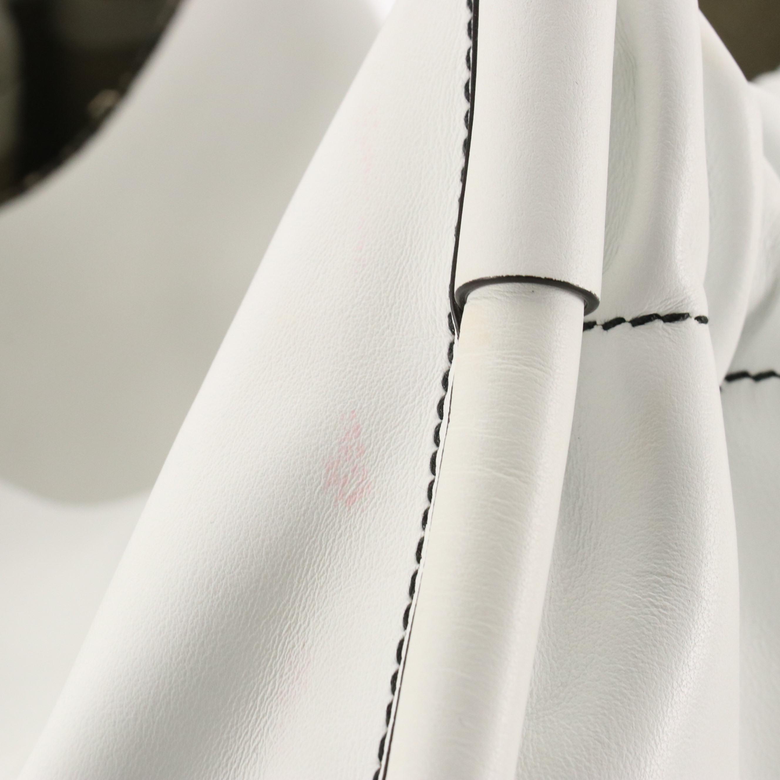 Proenza Schouler XL Ruched Tote in Black and Optic White Calfskin Leather