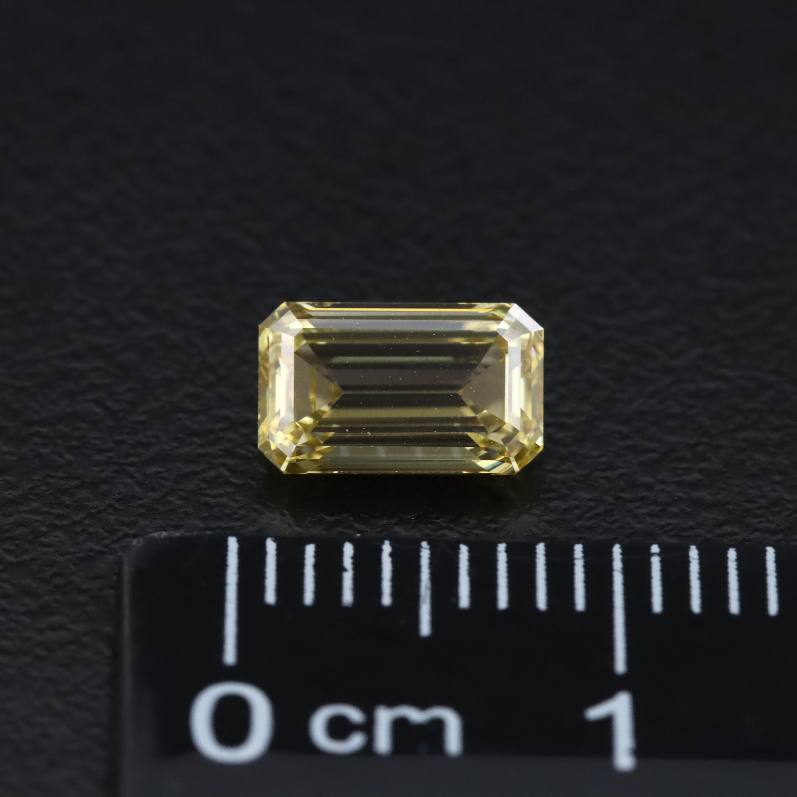 Loose 1.10 CT Lab Grown Fancy Yellow Diamond with IGI Report
