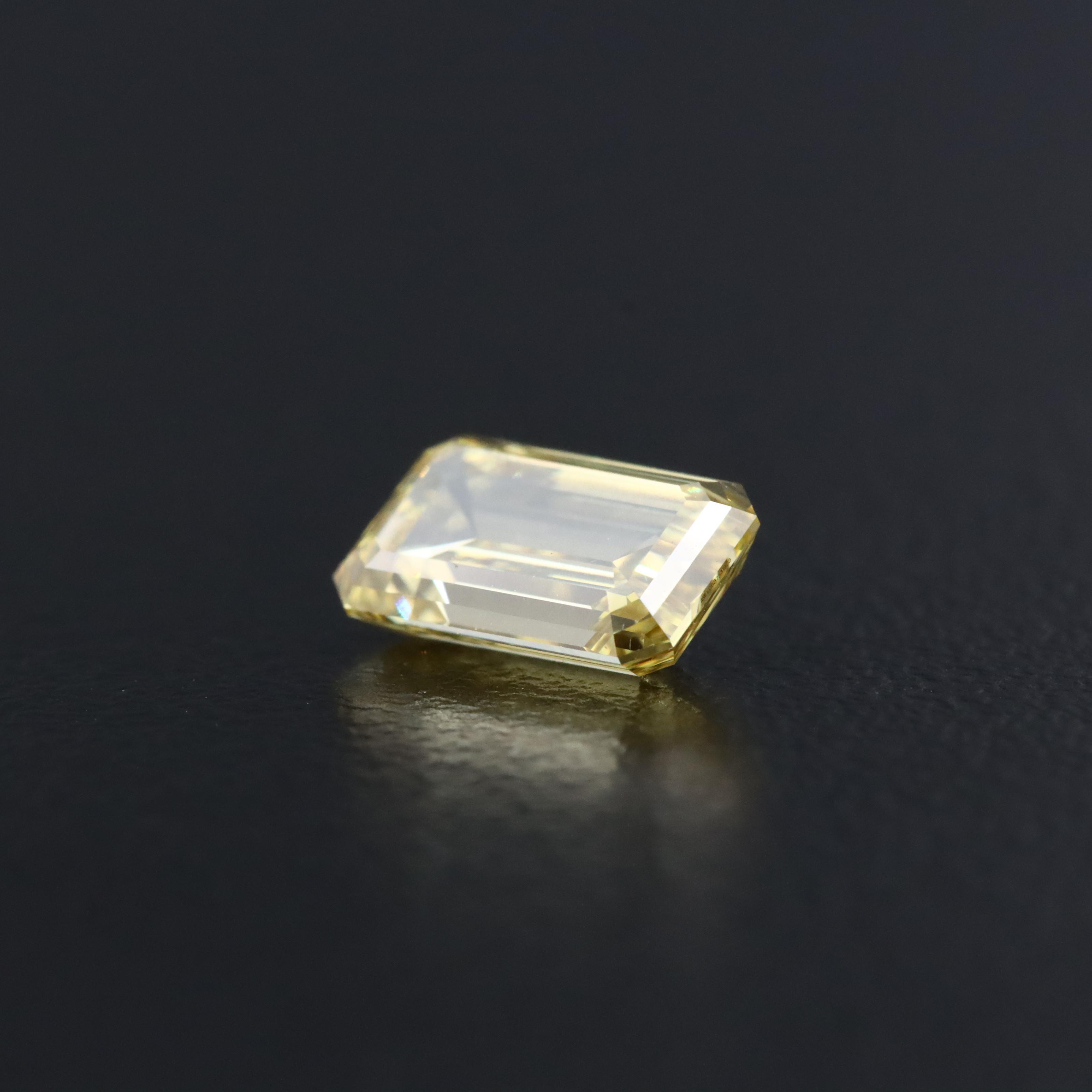 Loose 1.10 CT Lab Grown Fancy Yellow Diamond with IGI Report