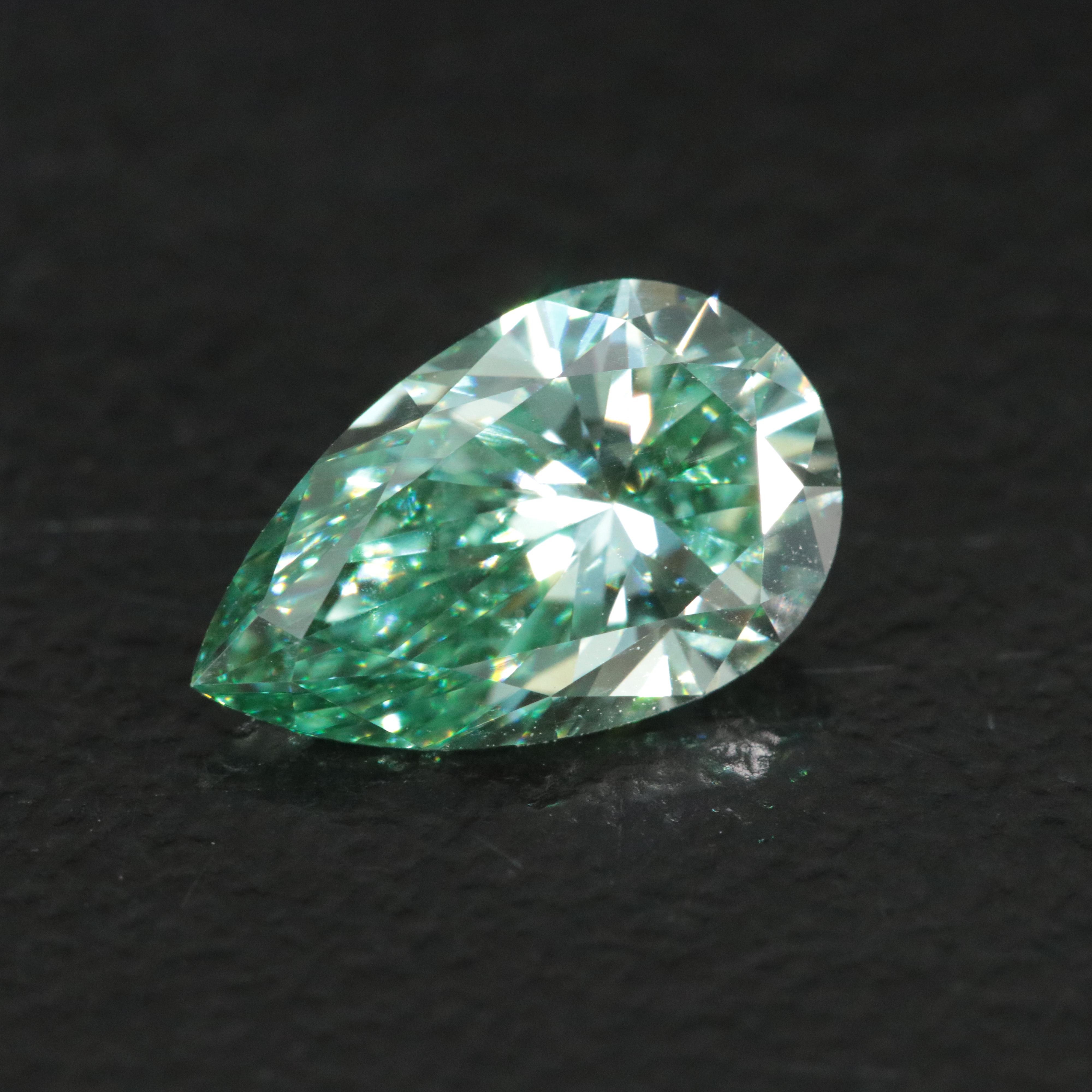 Loose 1.10 CT Lab Grown Fancy Green Diamond with IGI Report