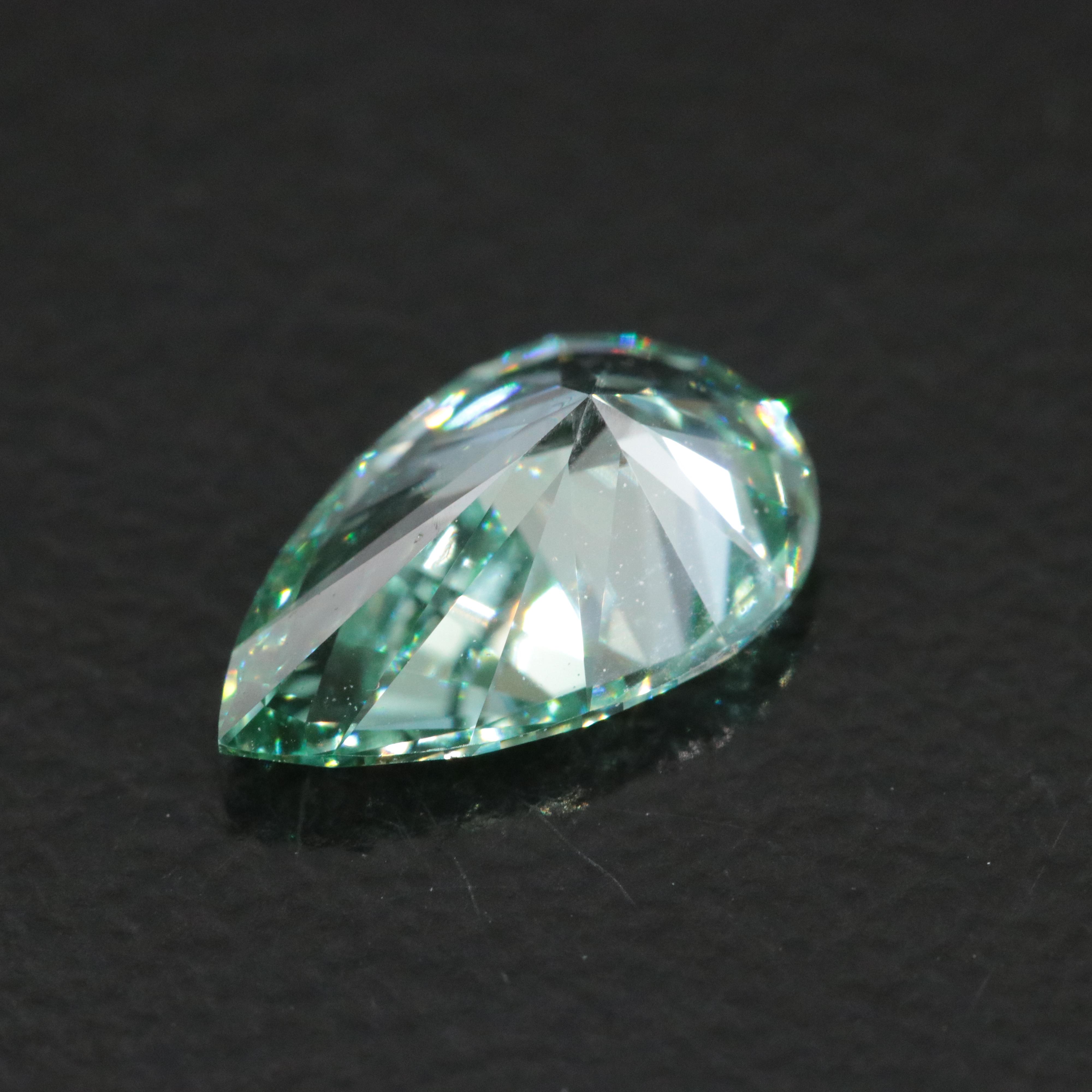 Loose 1.10 CT Lab Grown Fancy Green Diamond with IGI Report