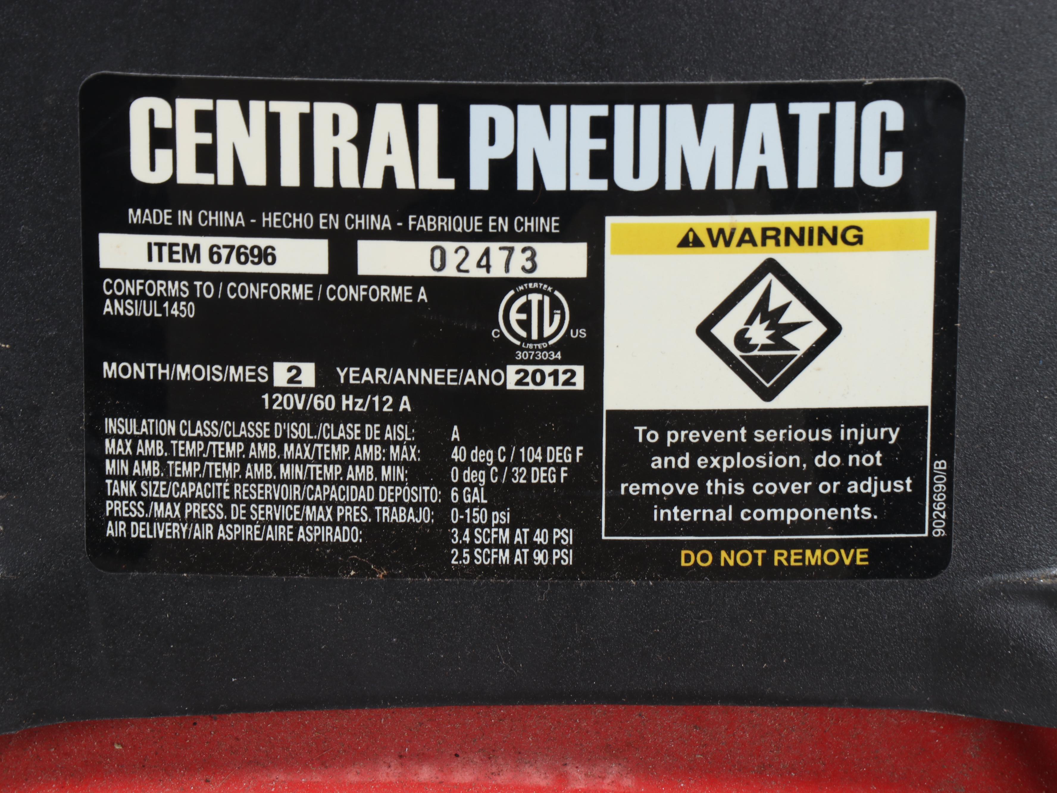 Central Pneumatic Air Compressor, Echo Chainsaw, Black+Decker Hedge Trimmer