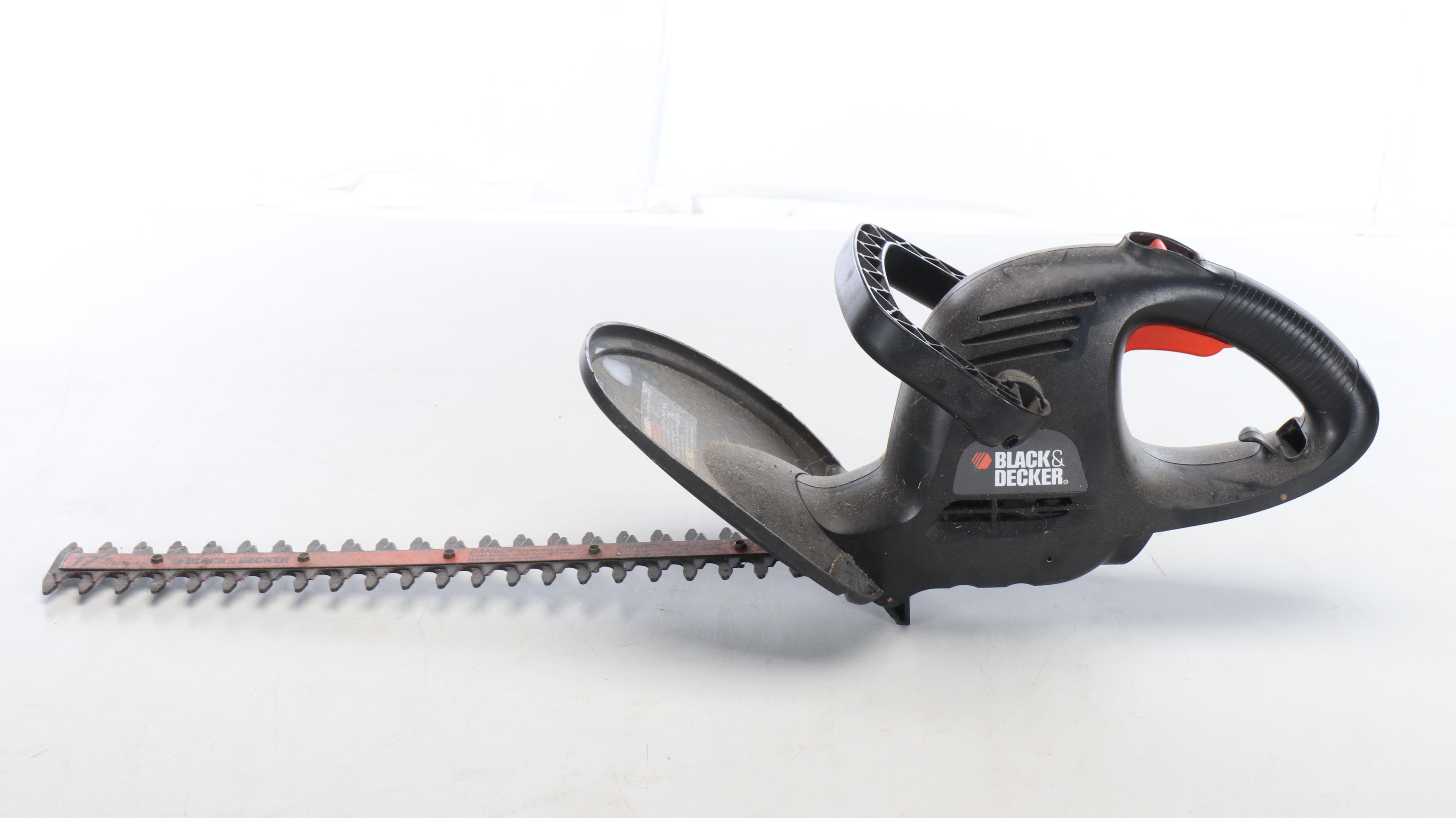 Central Pneumatic Air Compressor, Echo Chainsaw, Black+Decker Hedge Trimmer