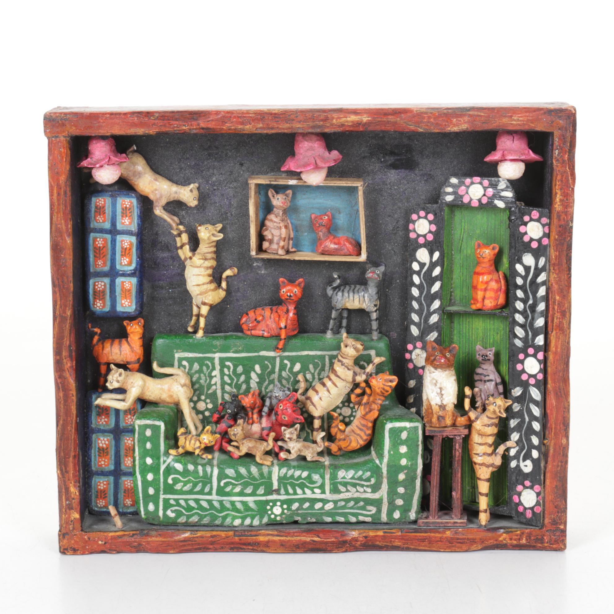Eleudora Jimenez Peruvian Retablo Folk Art Diorama