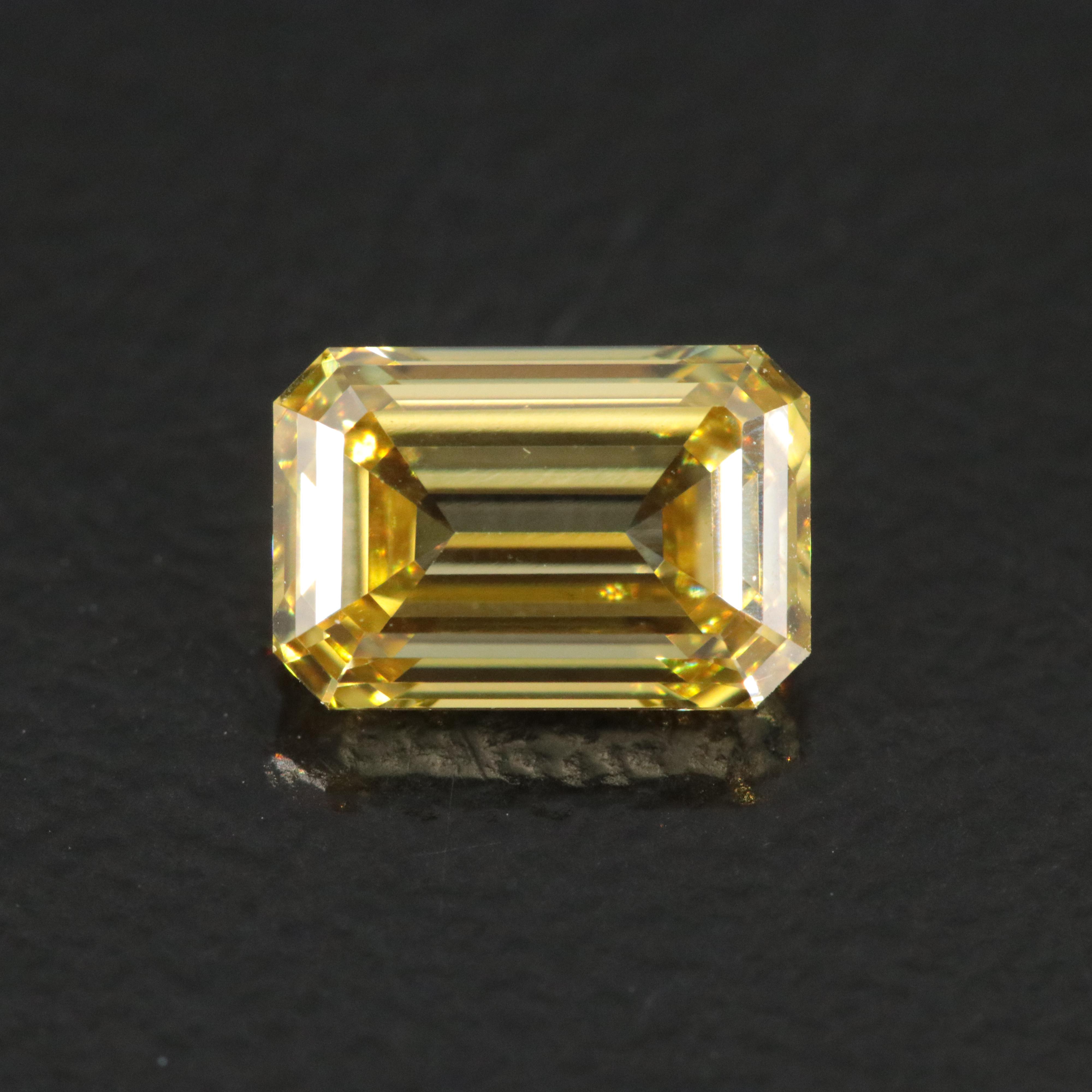 Loose 1.10 CT Lab Grown Fancy Yellow Diamond with IGI Report
