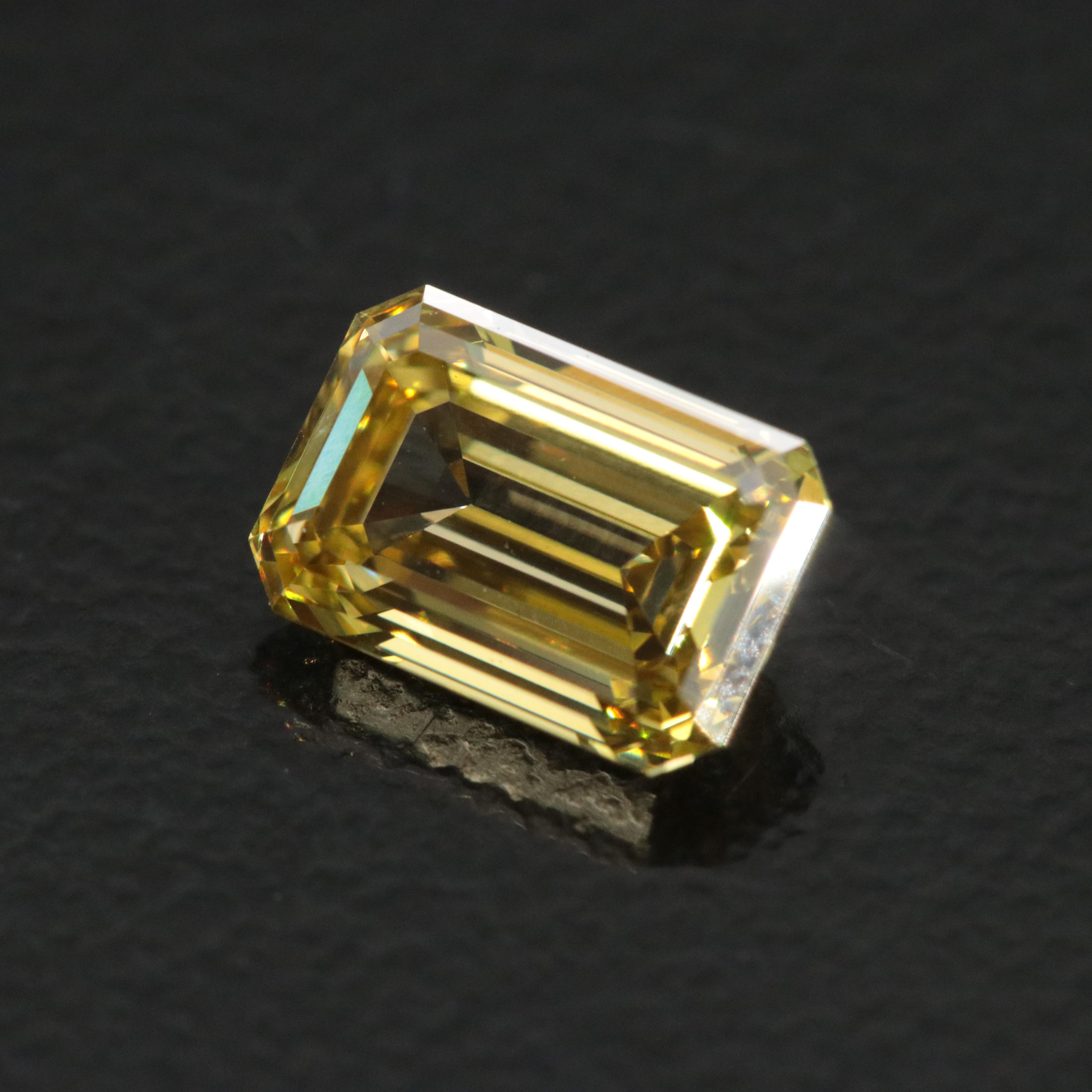 Loose 1.10 CT Lab Grown Fancy Yellow Diamond with IGI Report