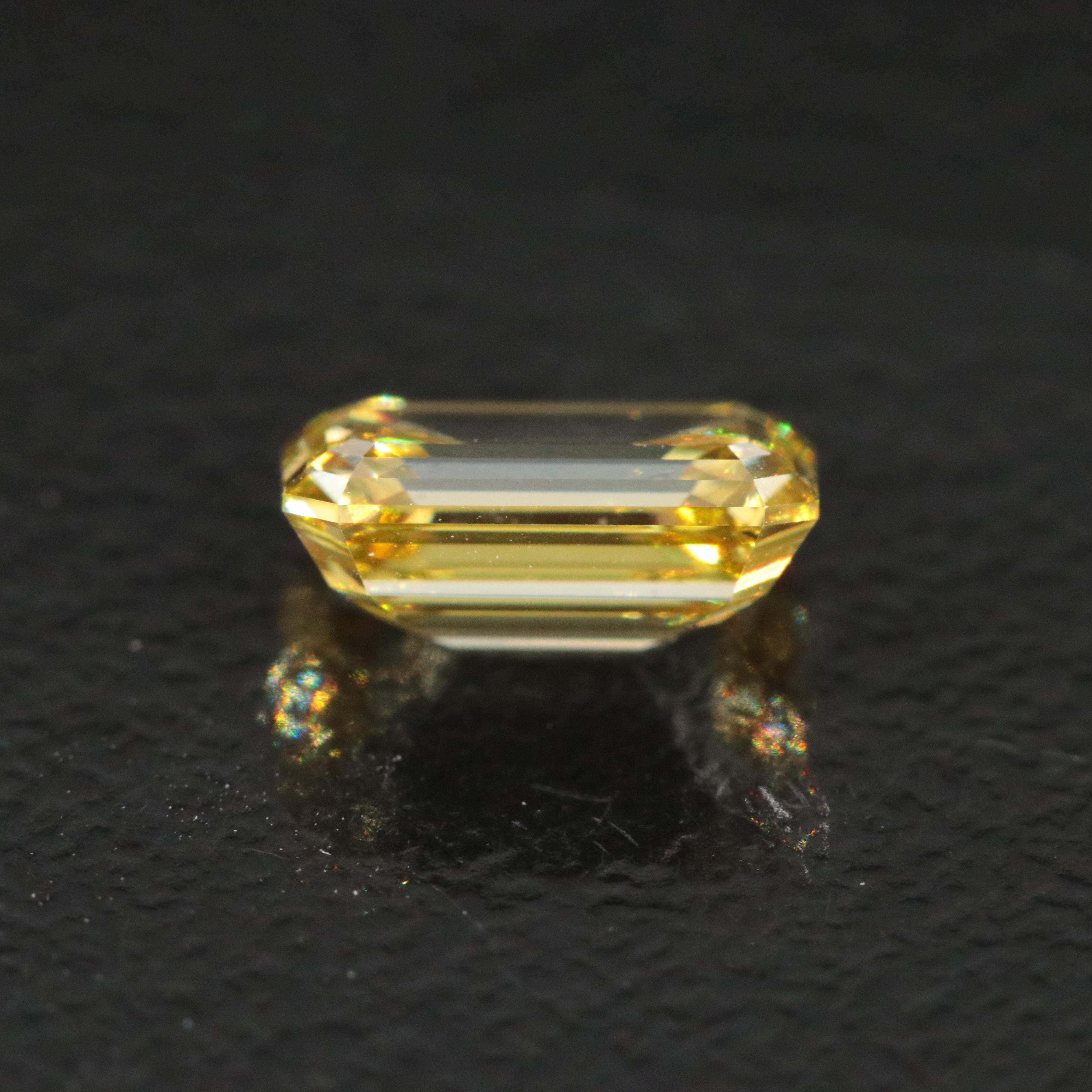 Loose 1.10 CT Lab Grown Fancy Yellow Diamond with IGI Report