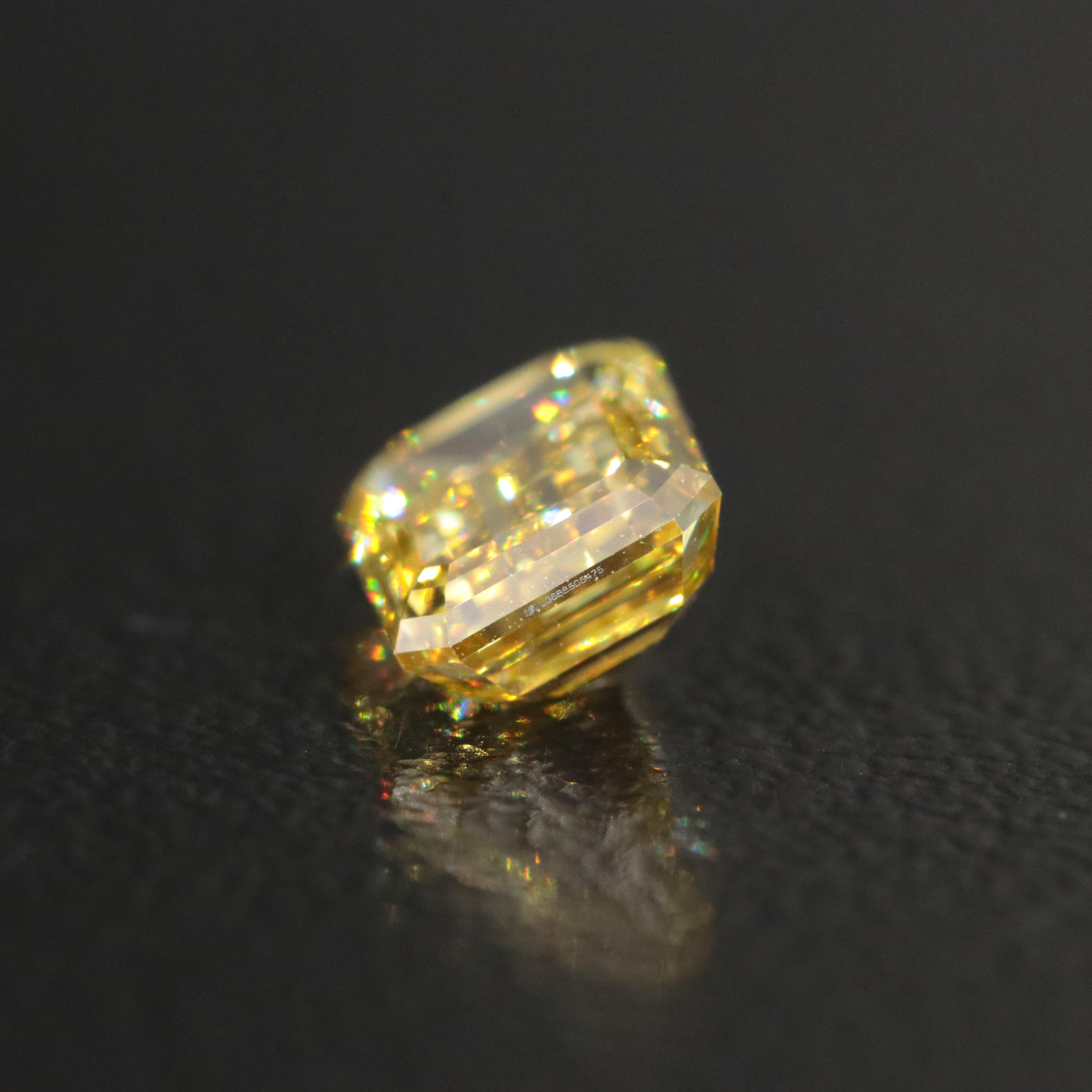Loose 1.10 CT Lab Grown Fancy Yellow Diamond with IGI Report