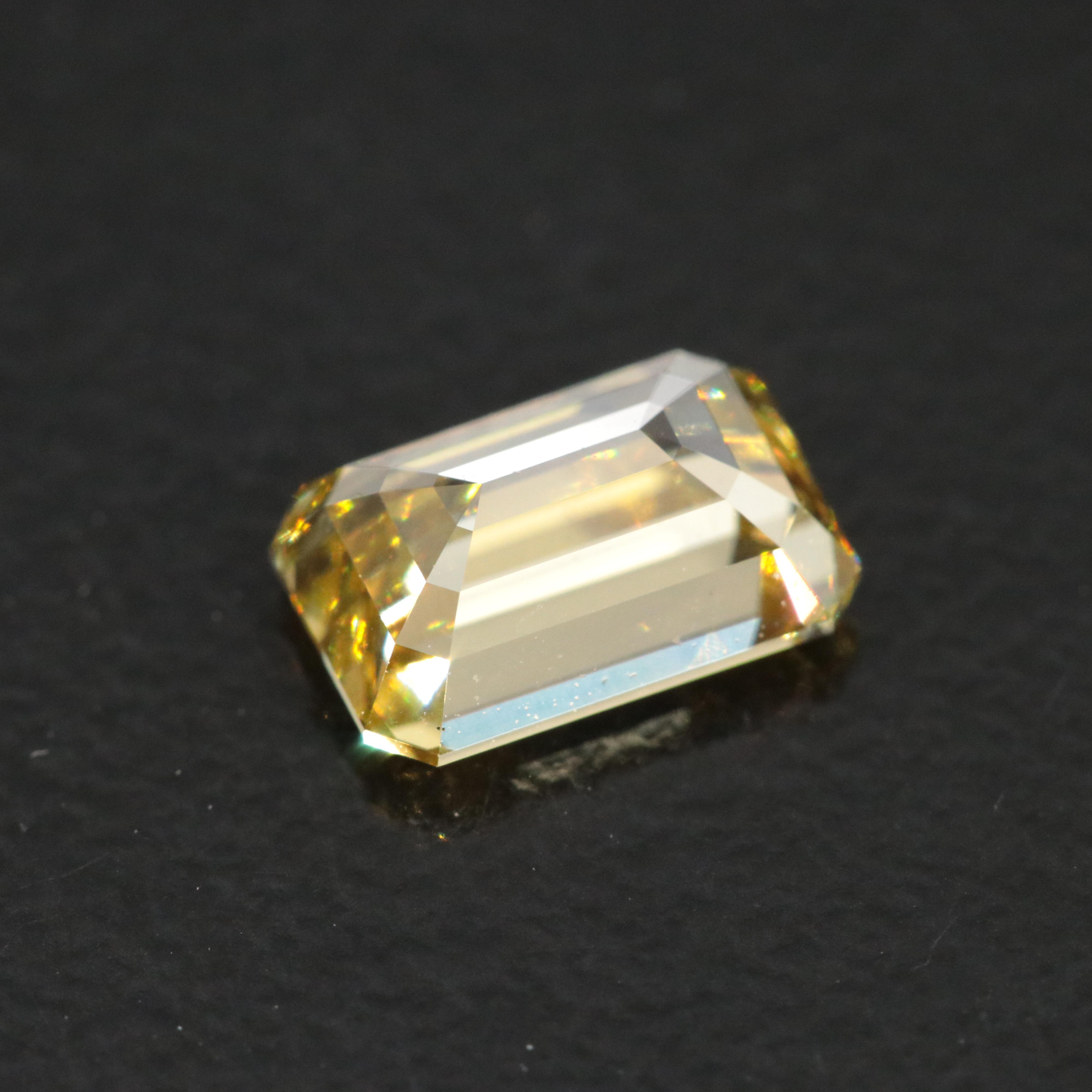 Loose 1.10 CT Lab Grown Fancy Yellow Diamond with IGI Report