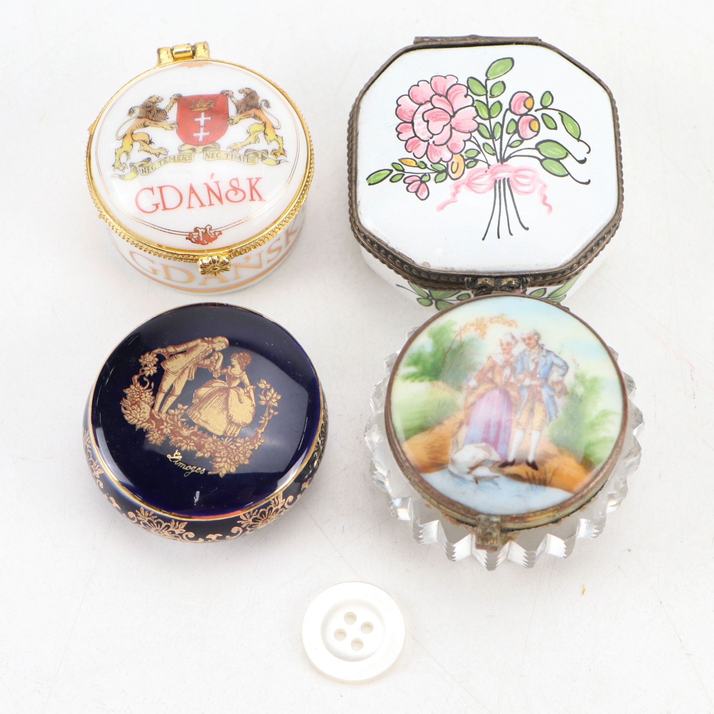 Limoges Castel Porcelain, Gdañsk and Other Patch Boxes