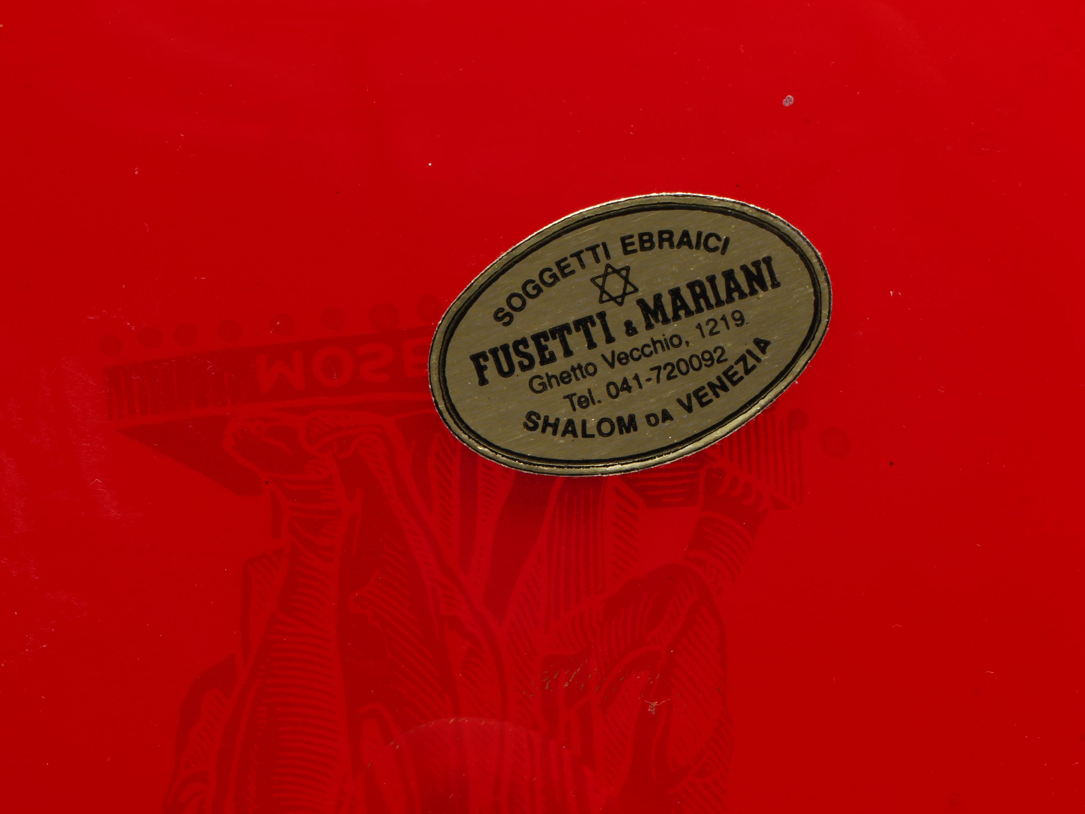 Fusetti & Mariani Gilt Rimmed Venetian Glass Charger "Mosè"