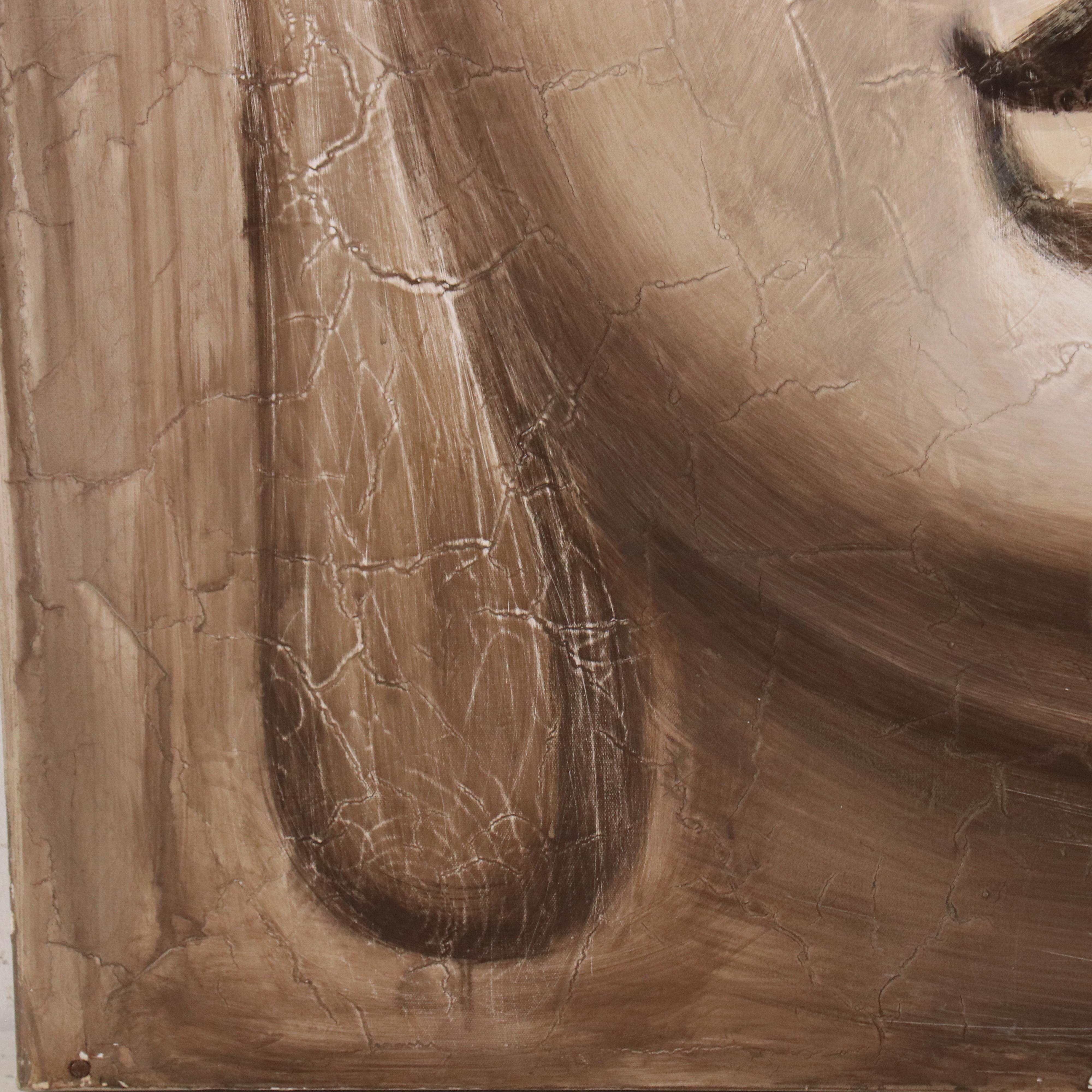 Textured Mixed Media Painting of Buddha, 21st Century