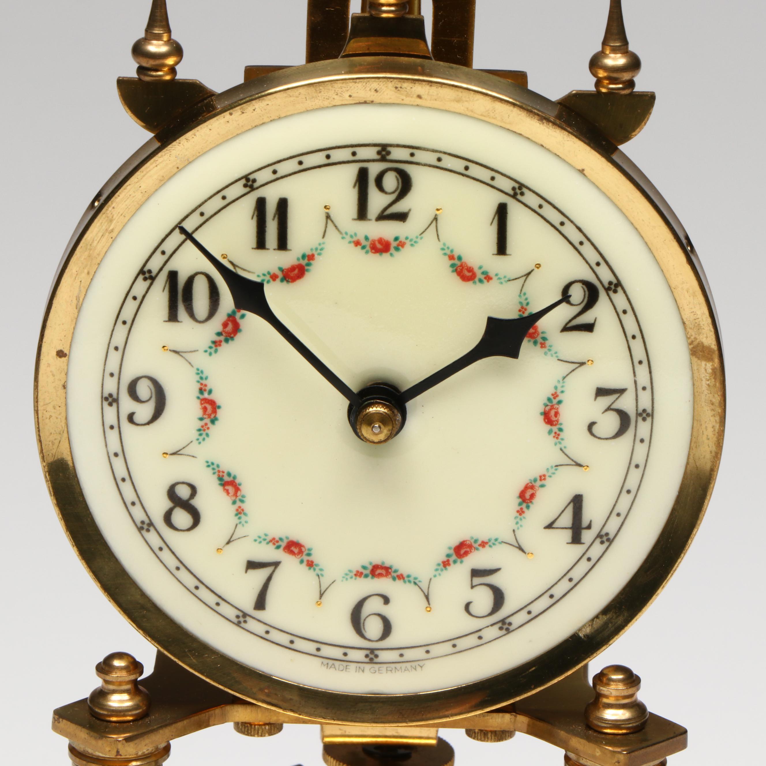 Welby Corporation Anniversary Mantel Clock in Glass Dome, Mid-20th Century