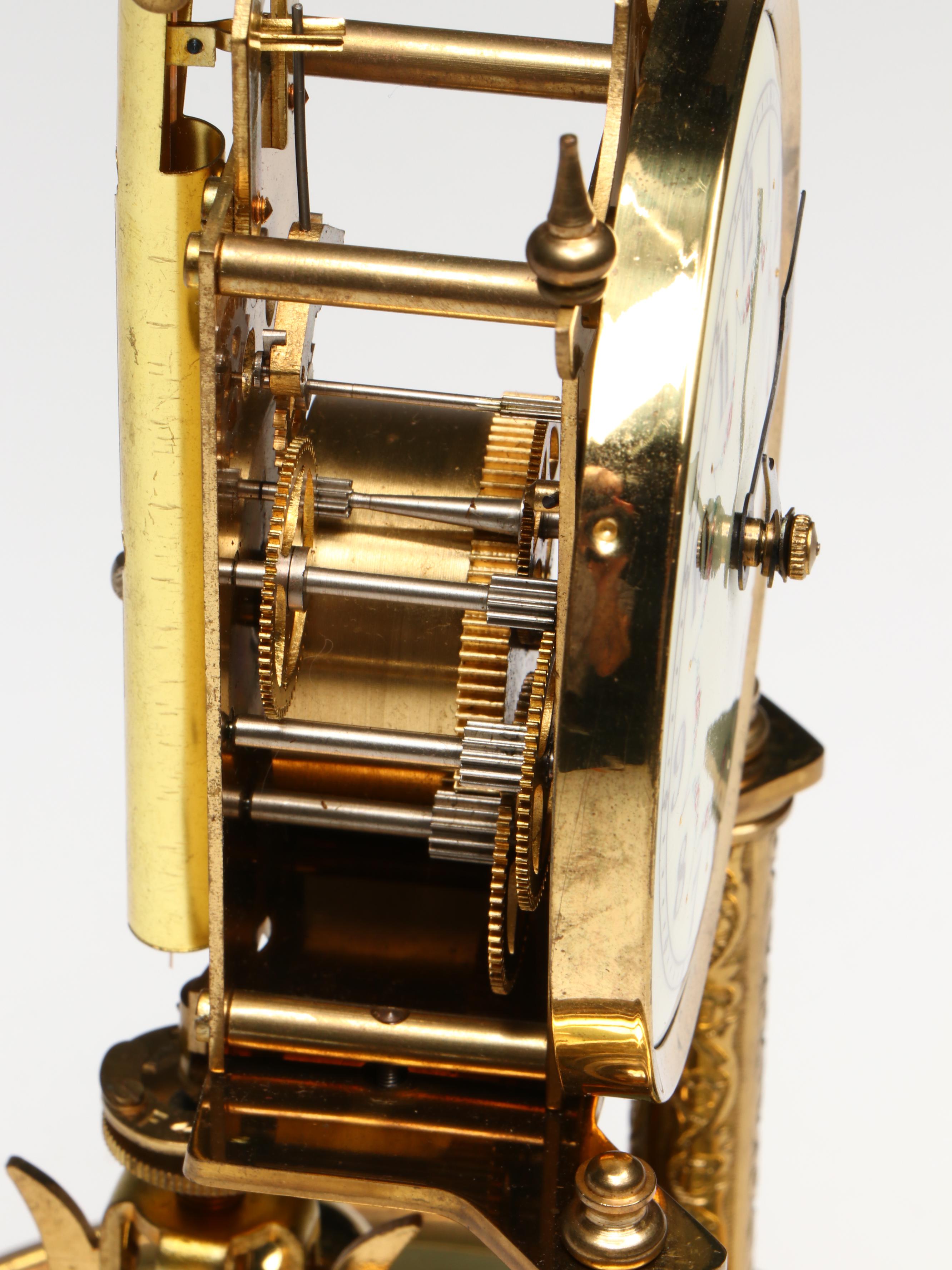 Welby Corporation Anniversary Mantel Clock in Glass Dome, Mid-20th Century