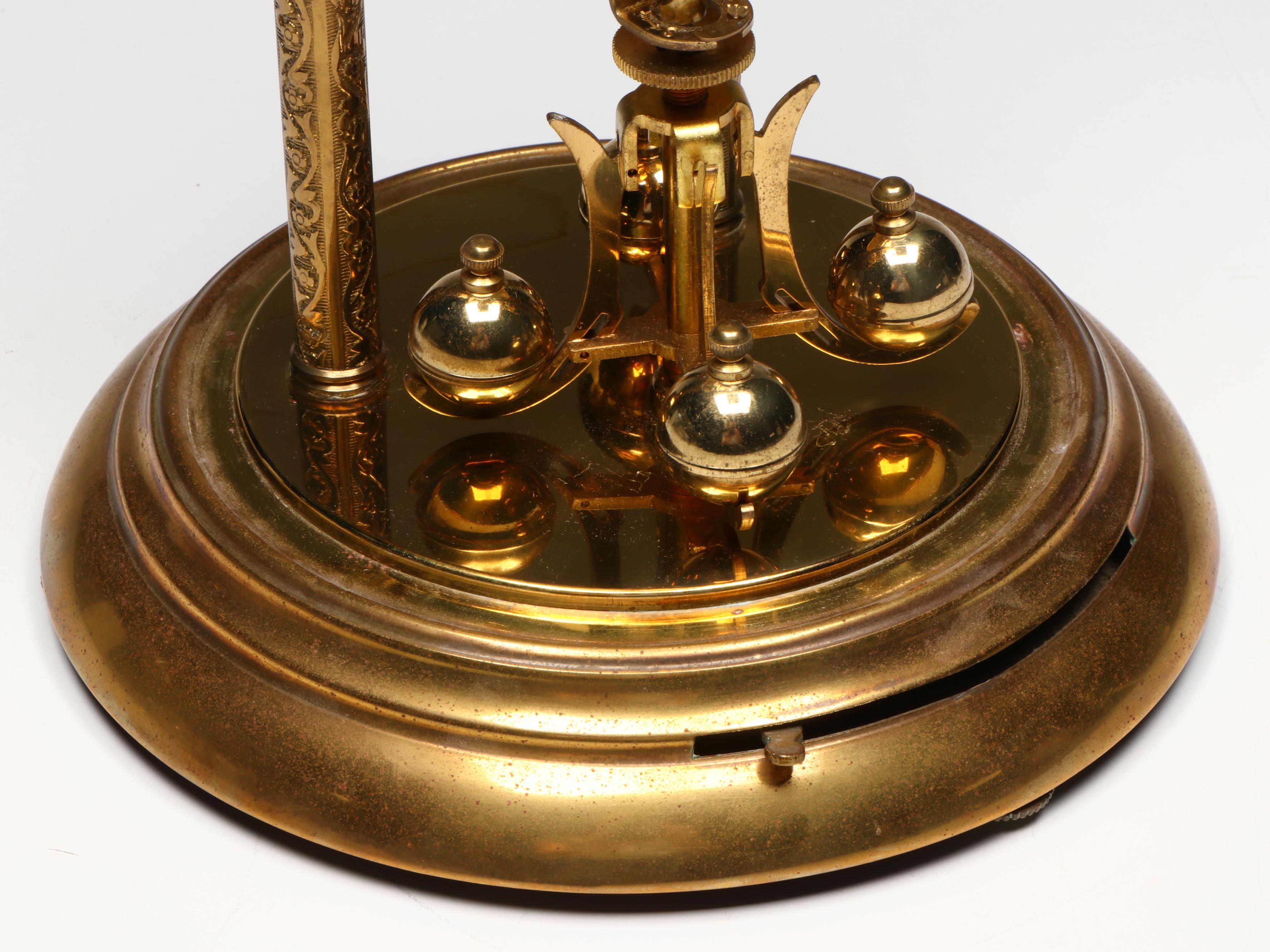 Welby Corporation Anniversary Mantel Clock in Glass Dome, Mid-20th Century