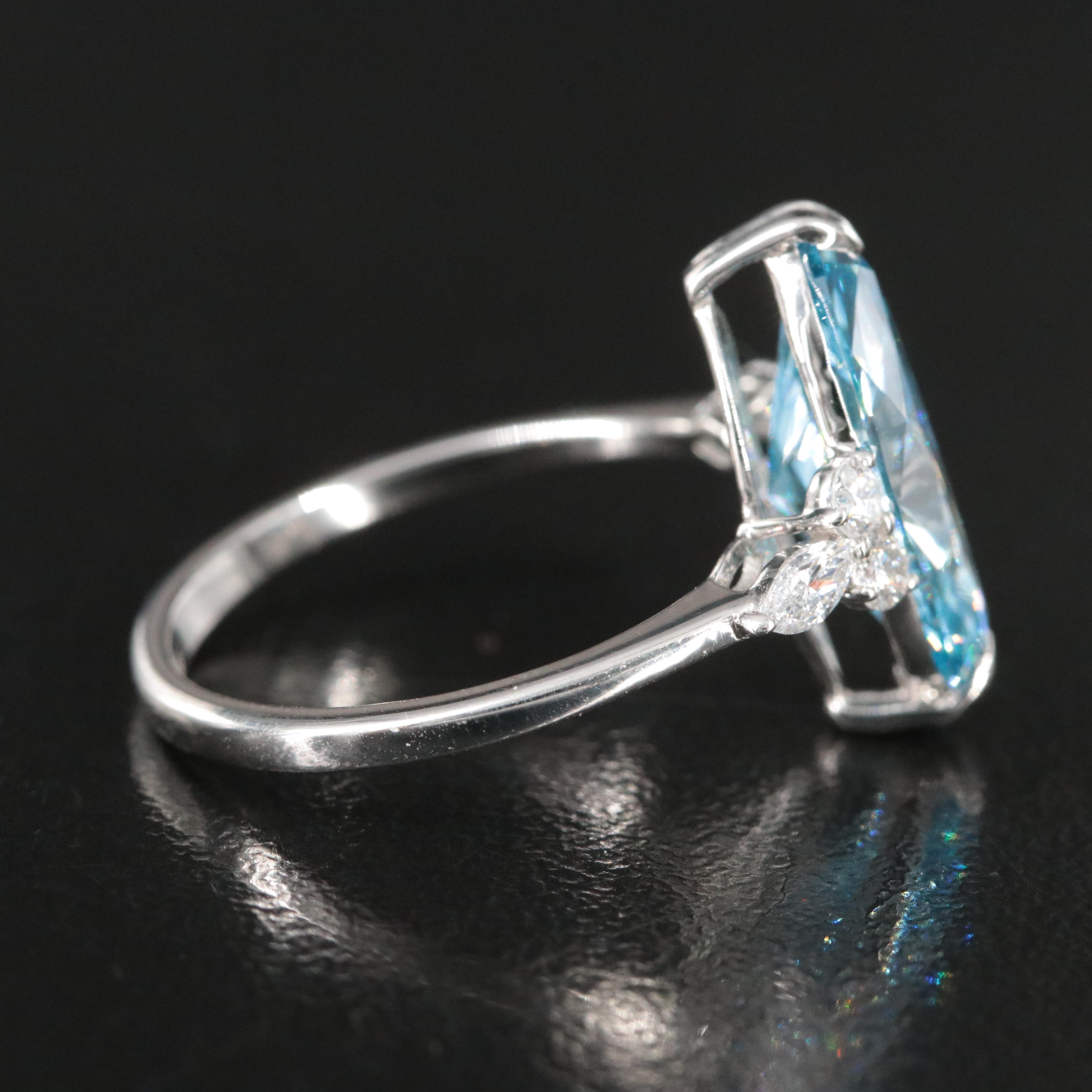 Platinum 3.41 CTW Lab Grown Diamond Ring with Fancy Blue Center and IGI Report