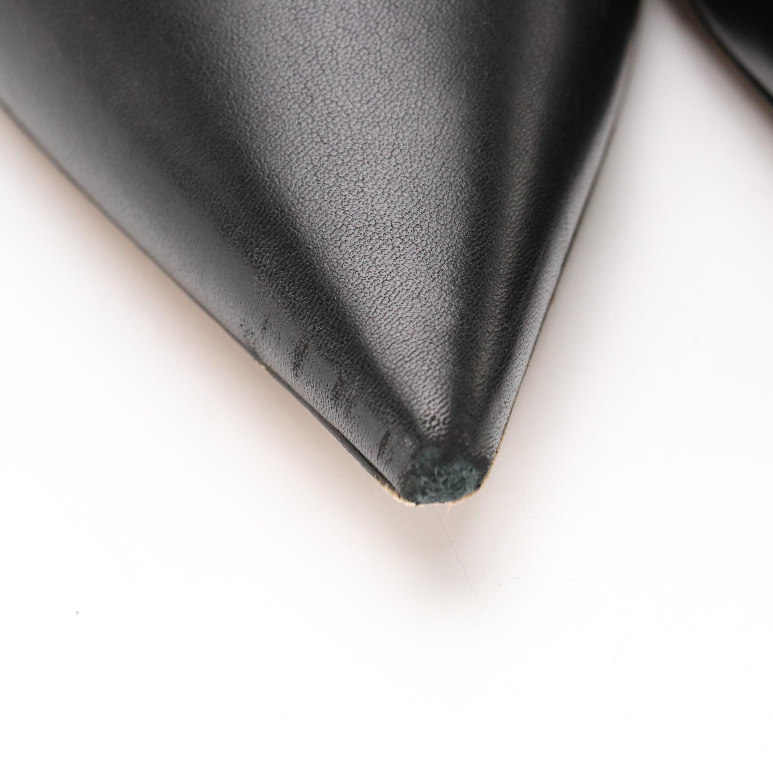 Christian Dior Black Leather Pointy-Toe Ankle Boots