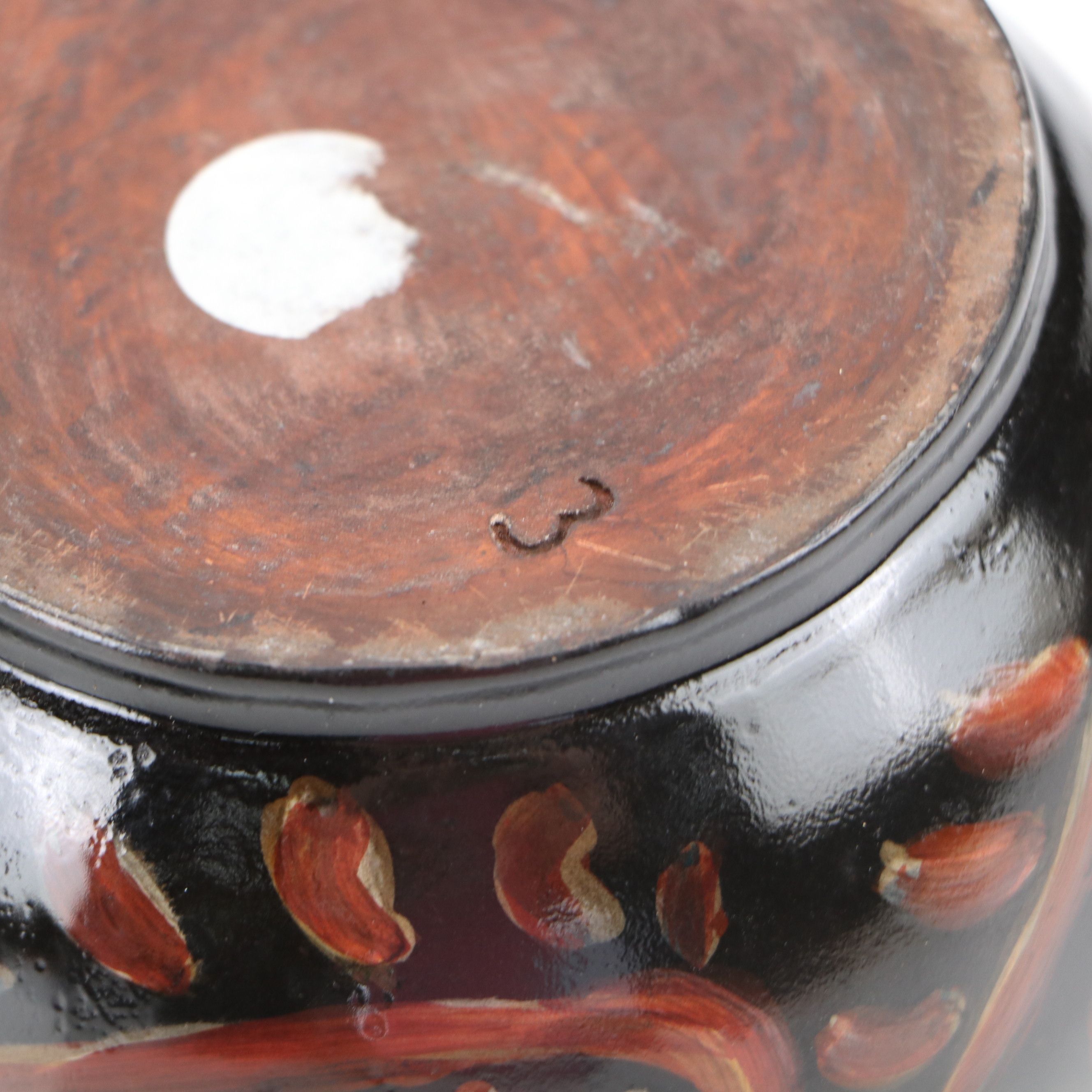 Cico German Majolica Cabinet Plate with Redware Pottery Jug, 20th Century