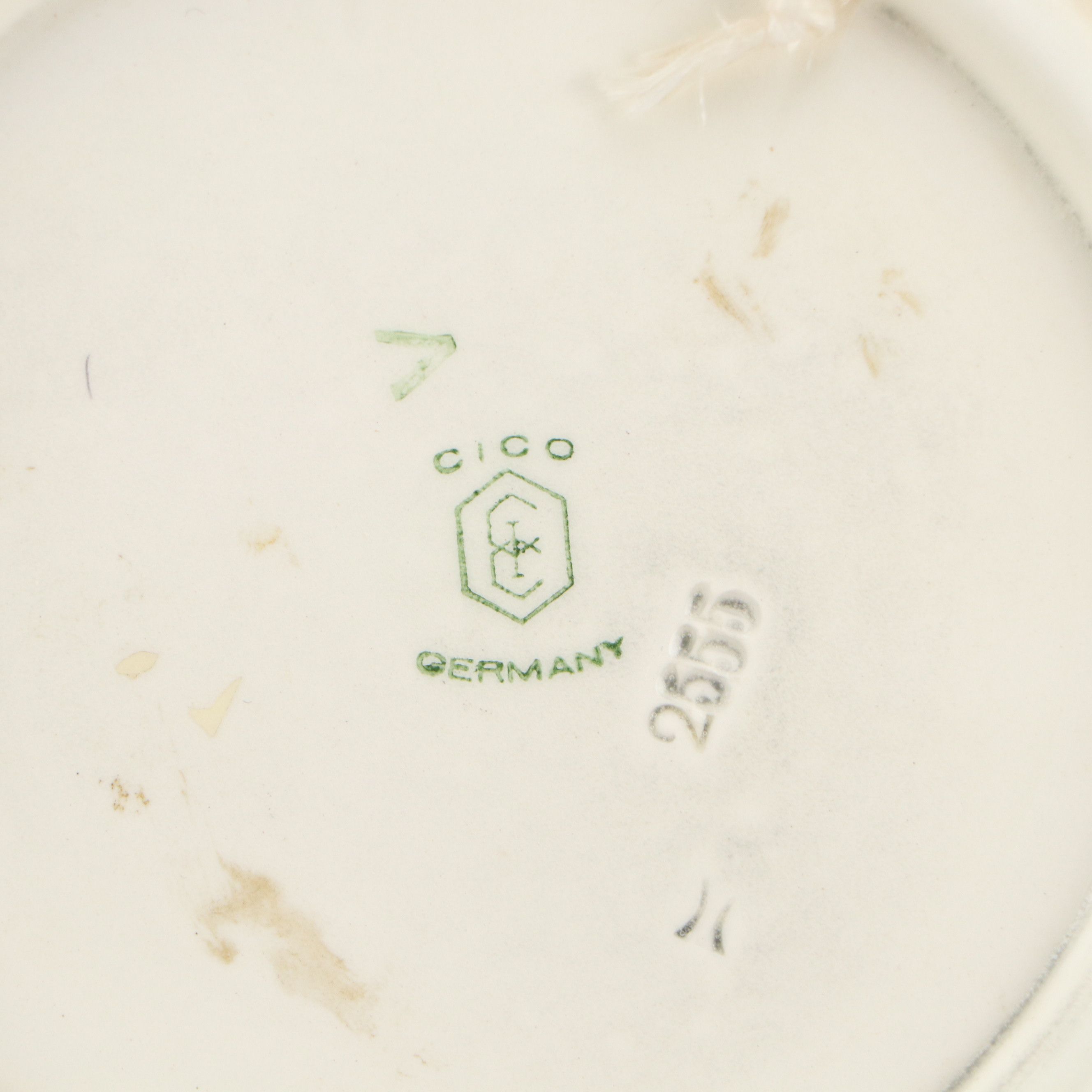 Cico German Majolica Cabinet Plate with Redware Pottery Jug, 20th Century