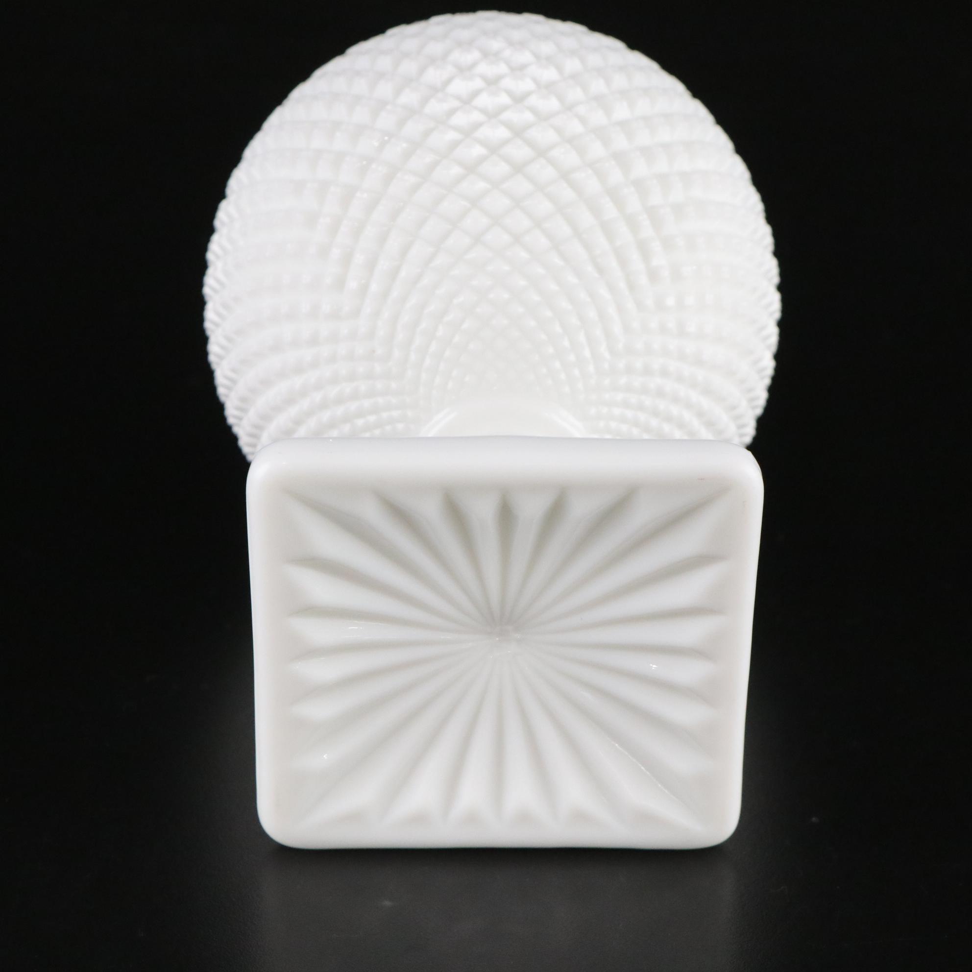 Westmoreland "Thumbelina" Sugar & Creamer with Butter Dish, Hen on Nest and Vase