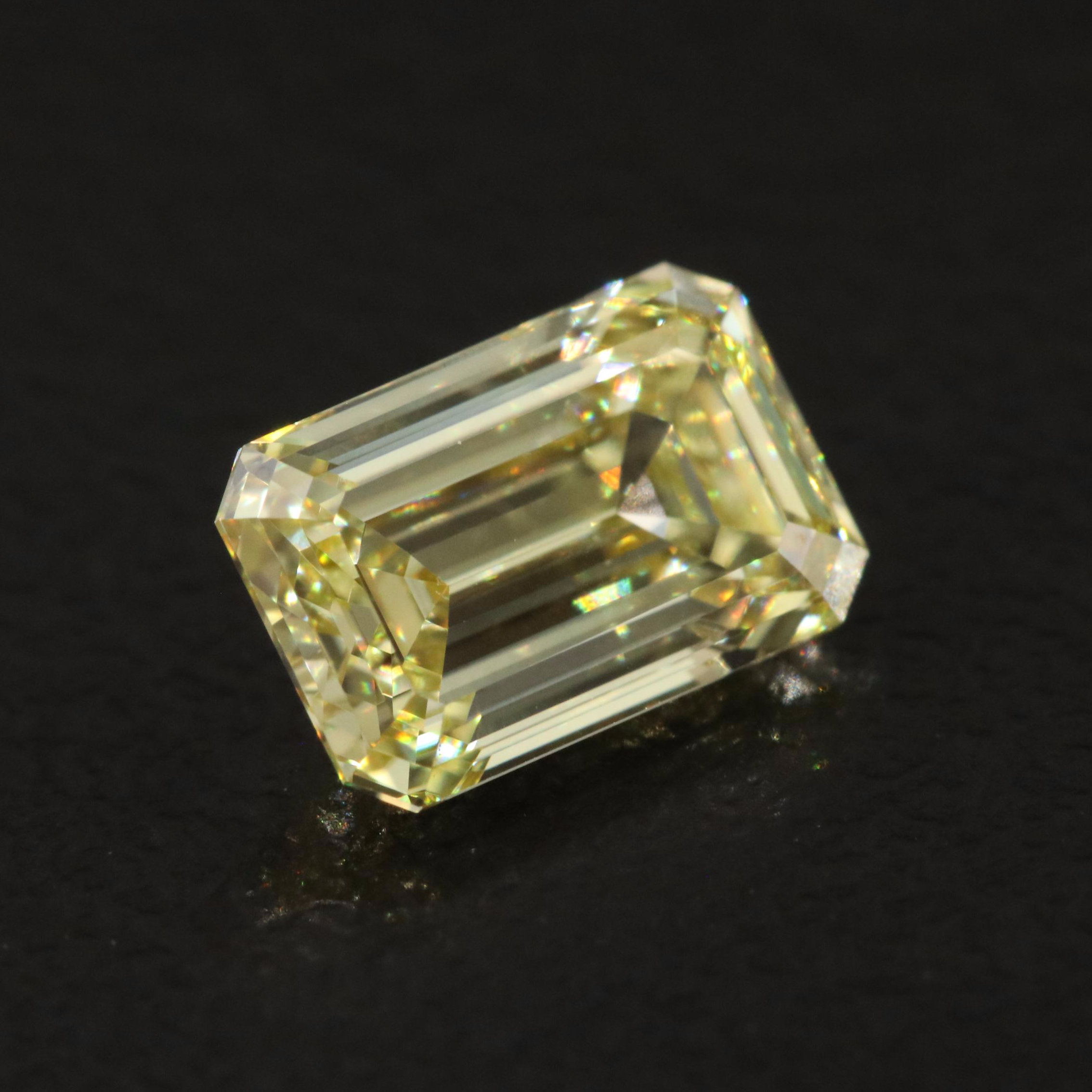 Loose 1.10 CT Lab Grown Fancy Yellow Diamond with IGI Report