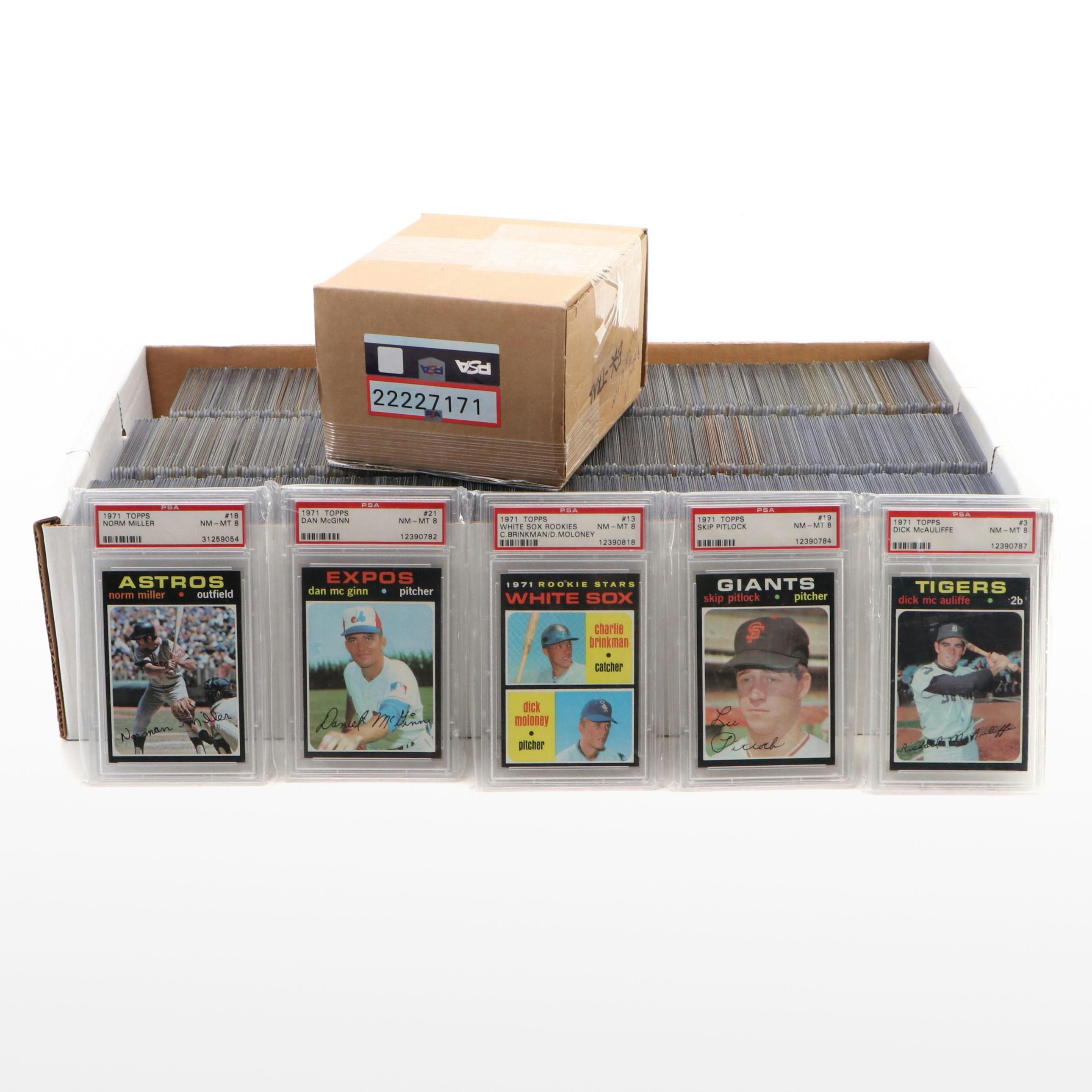 1971 Topps Complete Baseball Card Set with PSA Graded 8 NM-MT Cards