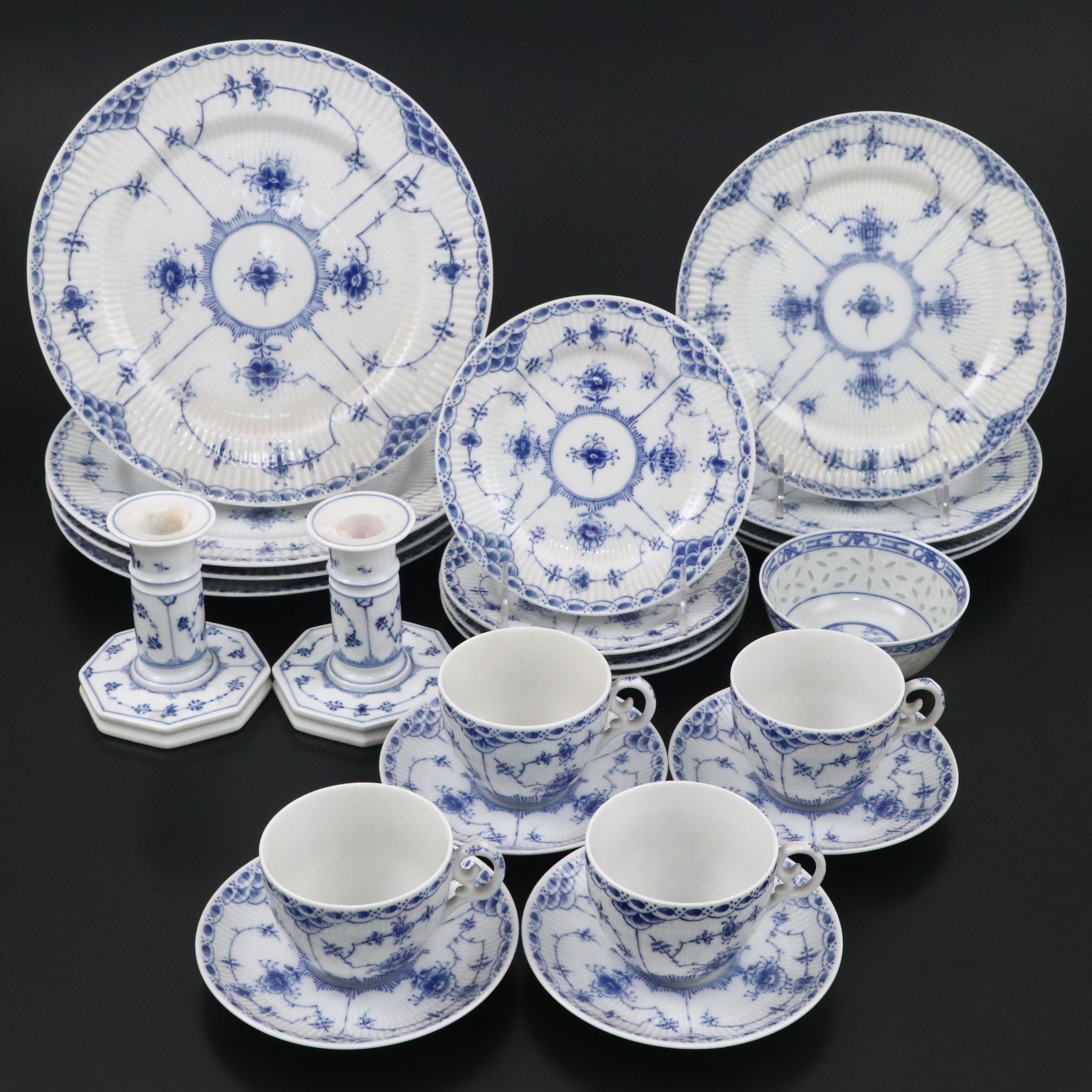 Lipper and Mann "Blue Fjord" Ceramic Dinnerware with Other Table Accessories