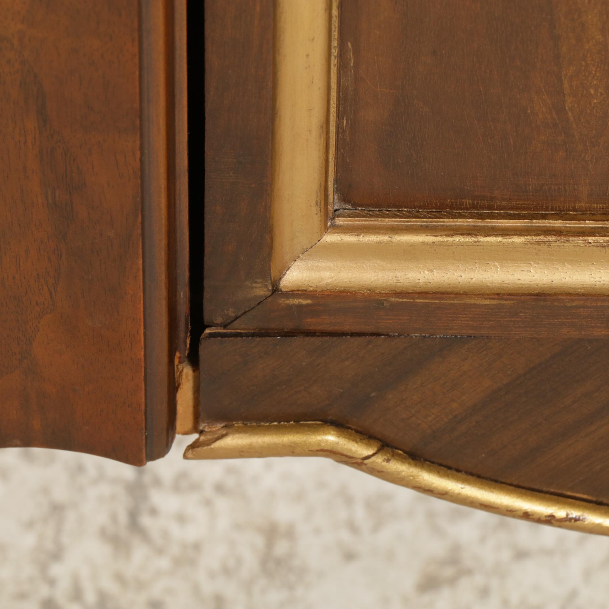 Louis XVI Style Walnut and Burl Veneer Entry Cabinet