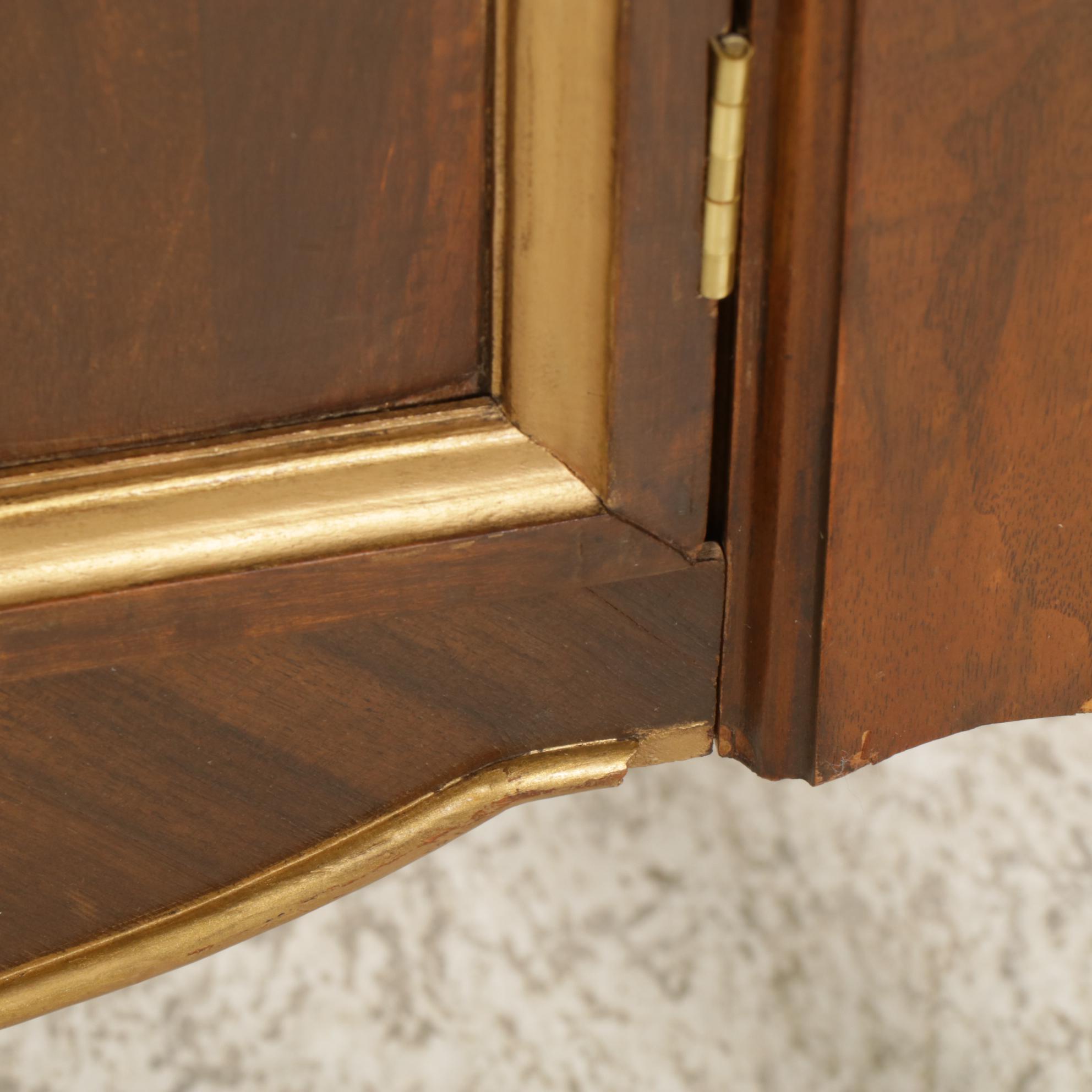 Louis XVI Style Walnut and Burl Veneer Entry Cabinet