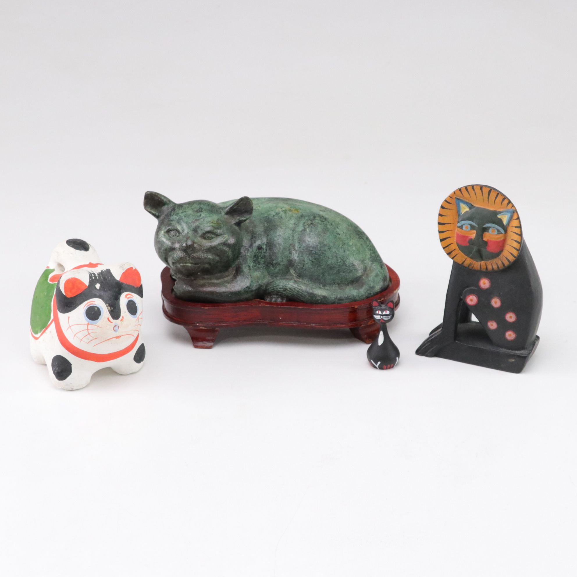 Folk Art Cat Figurines from Sri Lanka, Sweden & More