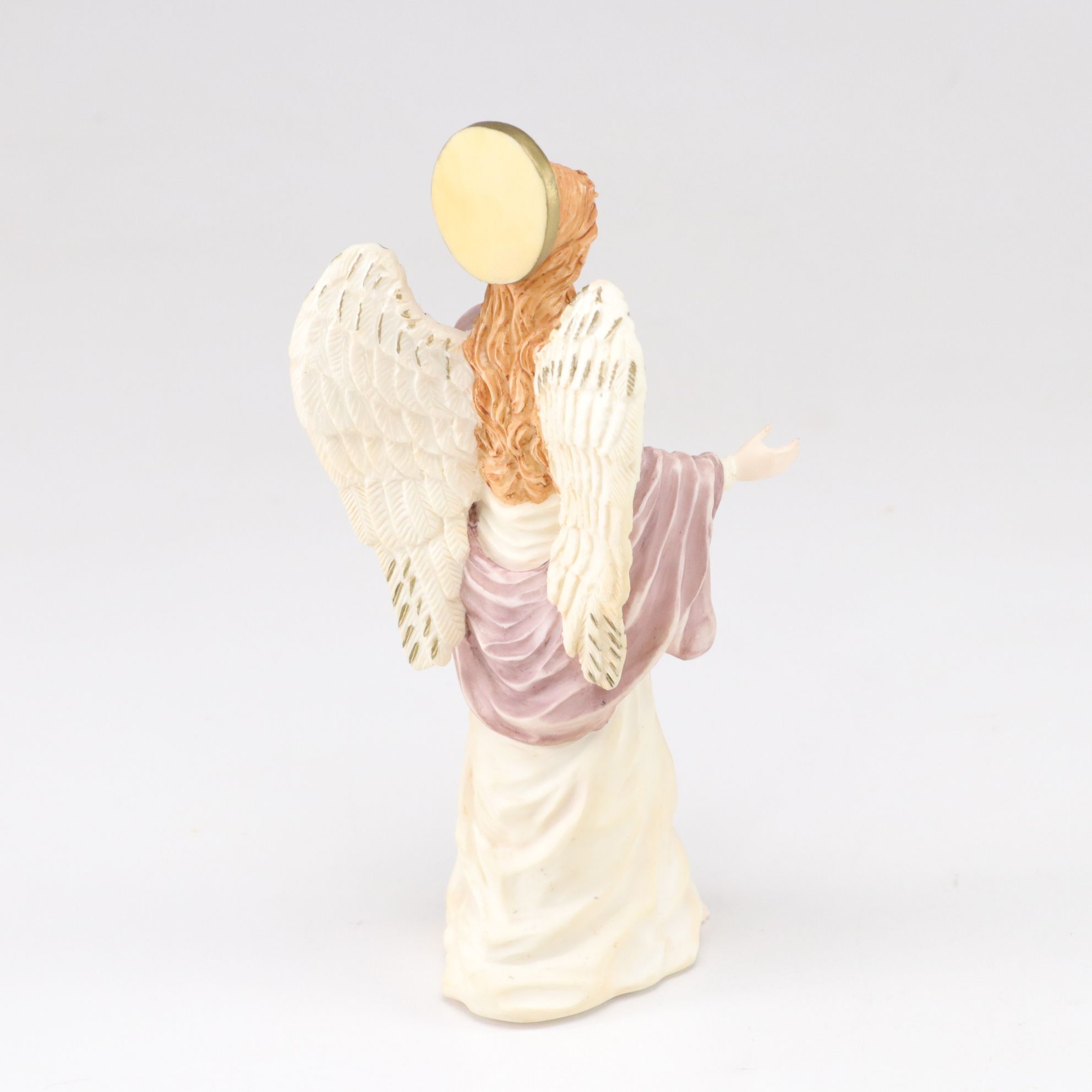 Saint Gabriel Carved Resin Figurine, Herald Angel and Lefton Wall-Hanging Angel