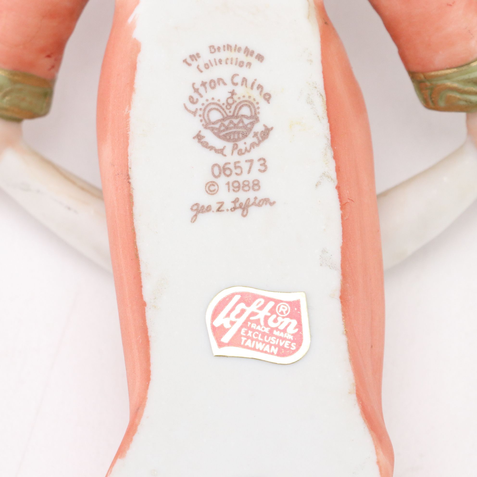 Saint Gabriel Carved Resin Figurine, Herald Angel and Lefton Wall-Hanging Angel