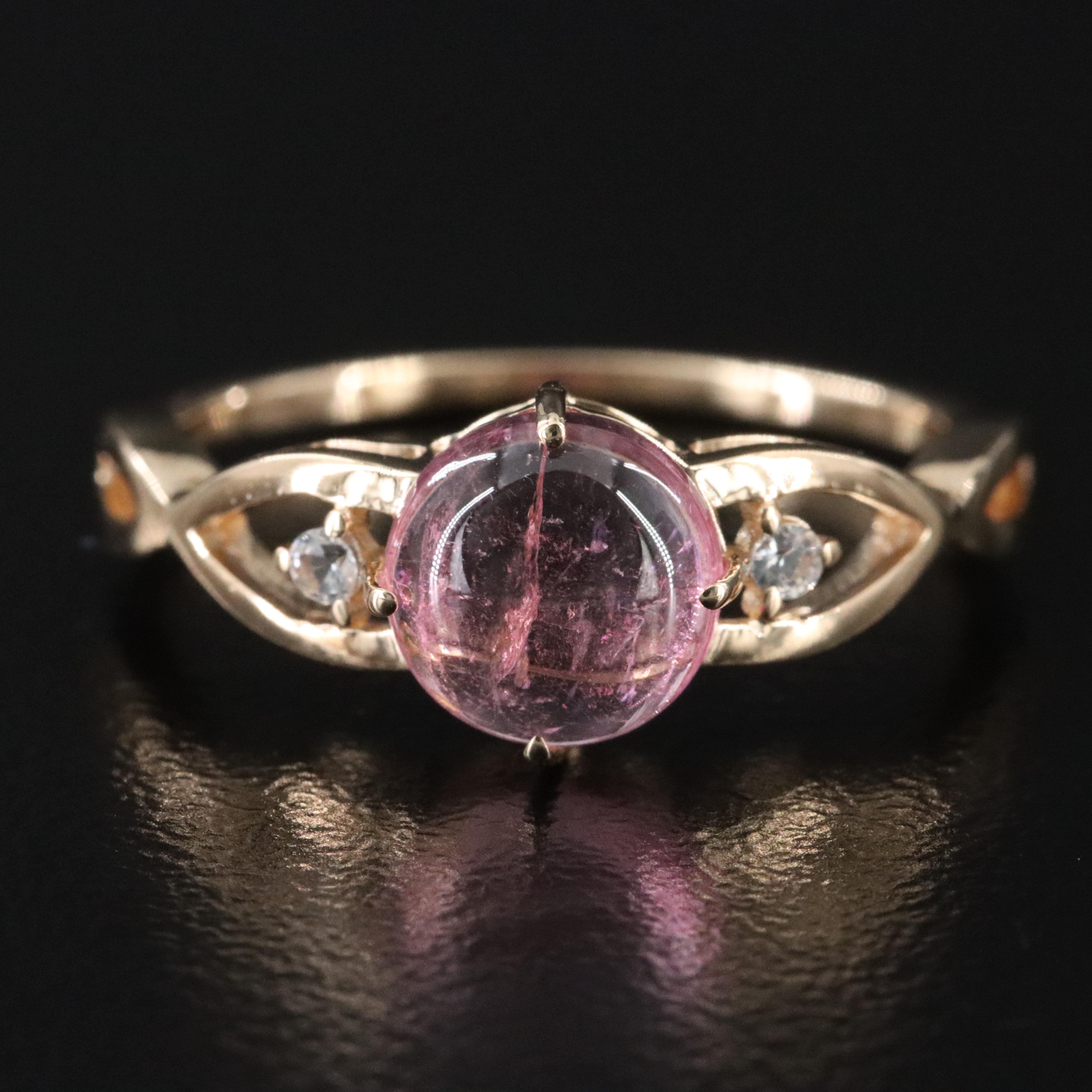 14K Tourmaline and White Topaz Ring