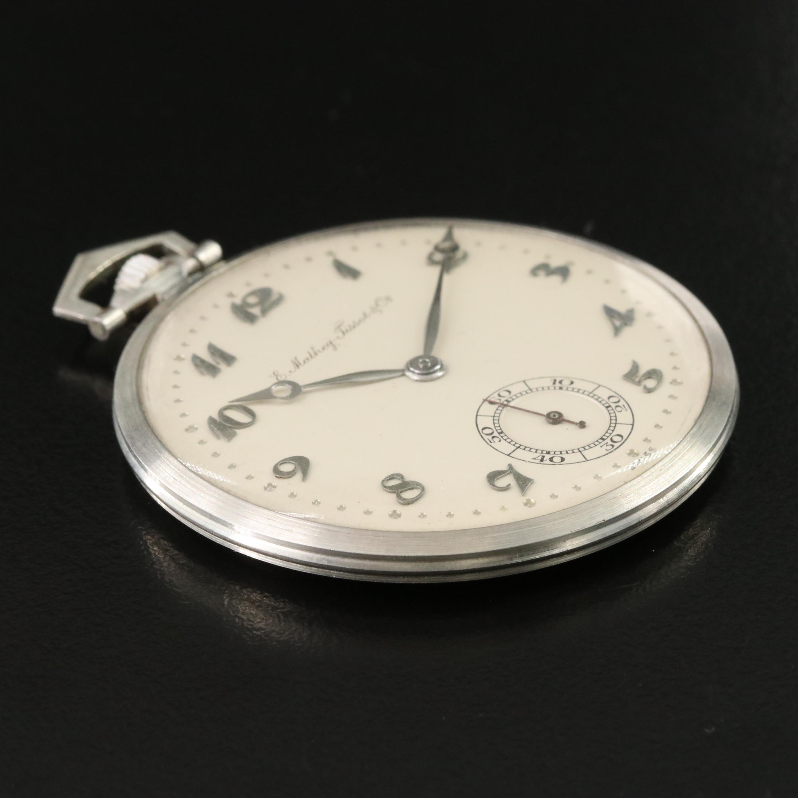 E. Mathey-Tissot & Co Platinum Art Deco Pocket Watch