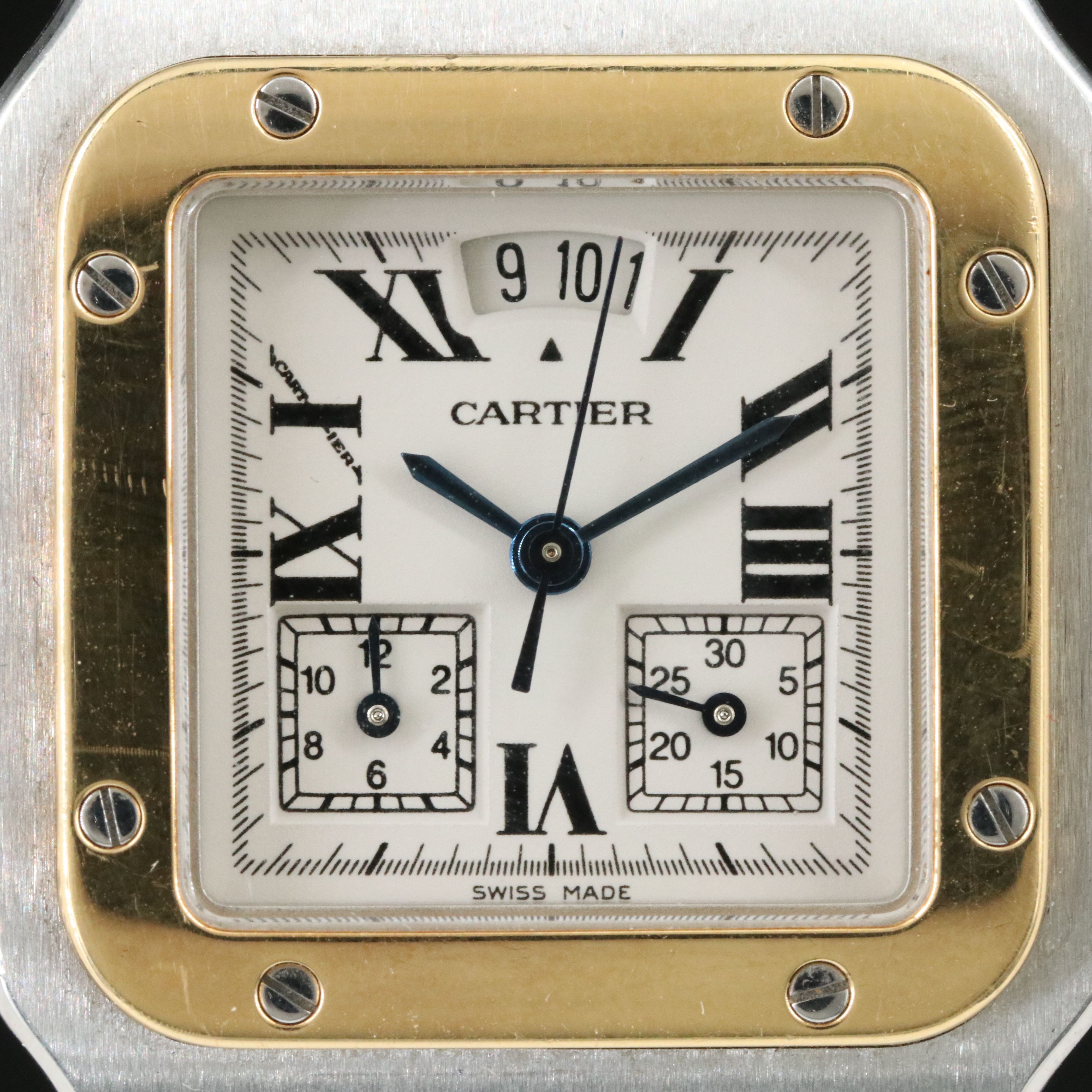 Cartier Santos Galbee 2425 Chronograph 18K & Steel 30mm Quartz Watch