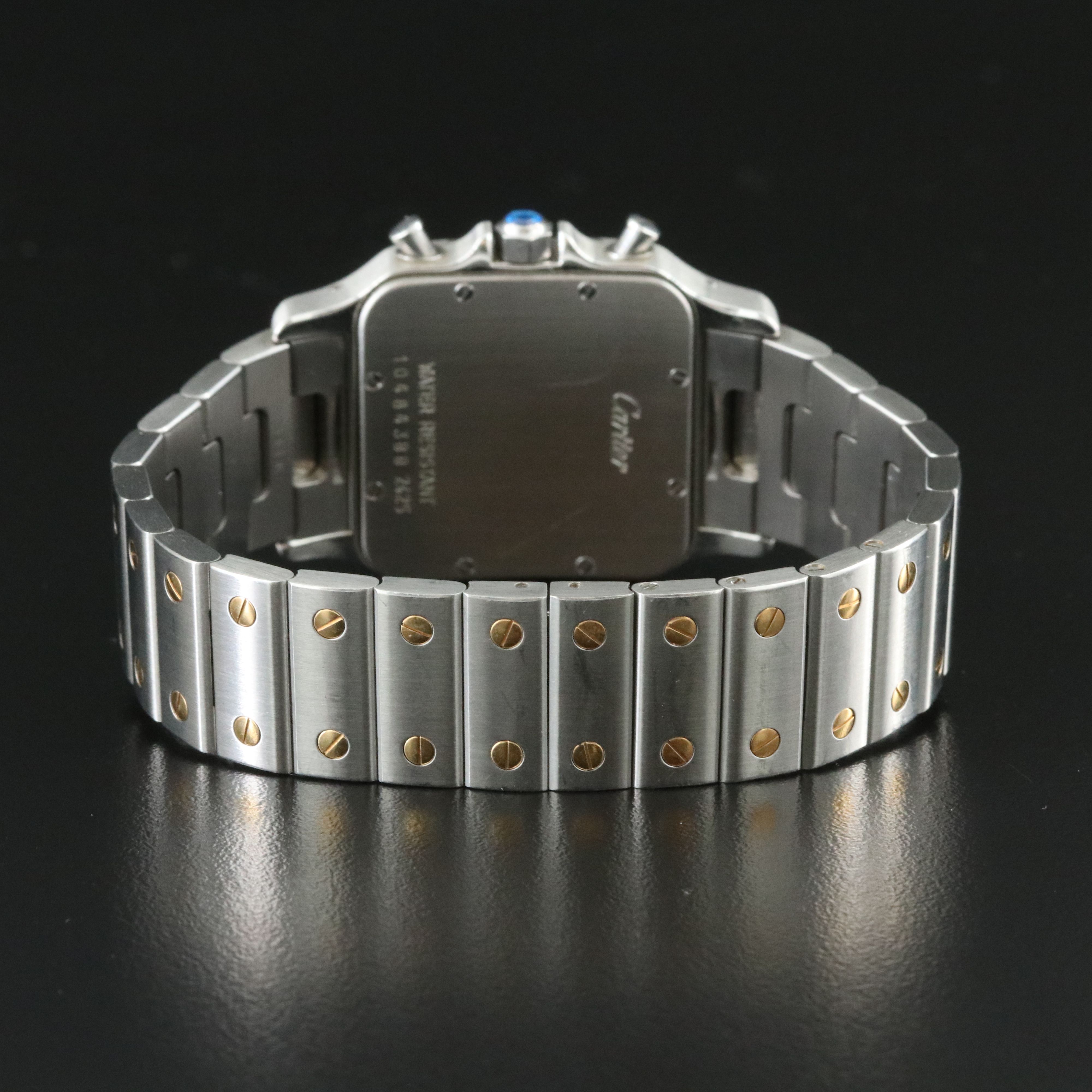 Cartier Santos Galbee 2425 Chronograph 18K & Steel 30mm Quartz Watch