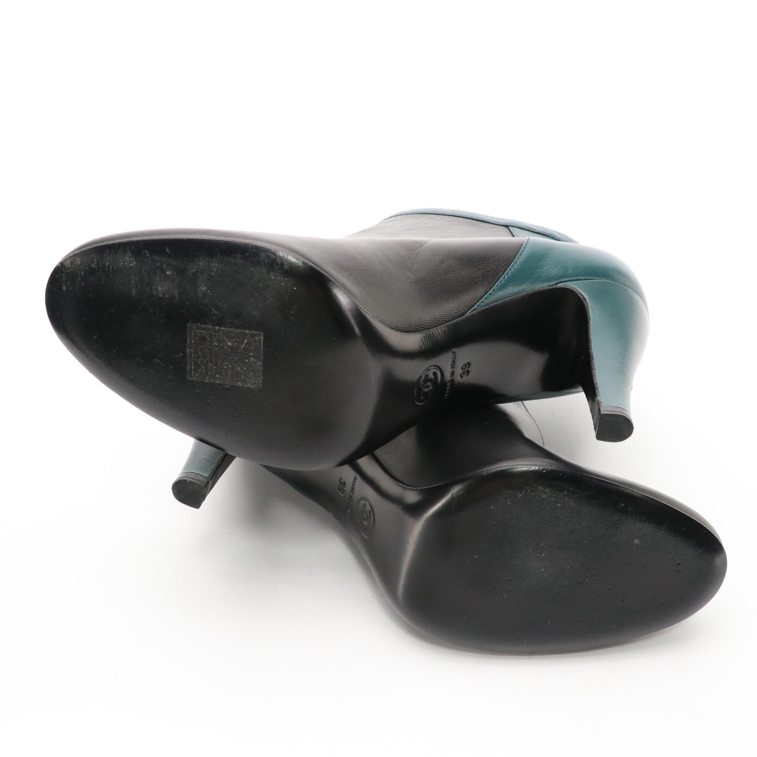 Chanel Boy Logo Half D'Orsay Ankle Boots in Colorblock Leather