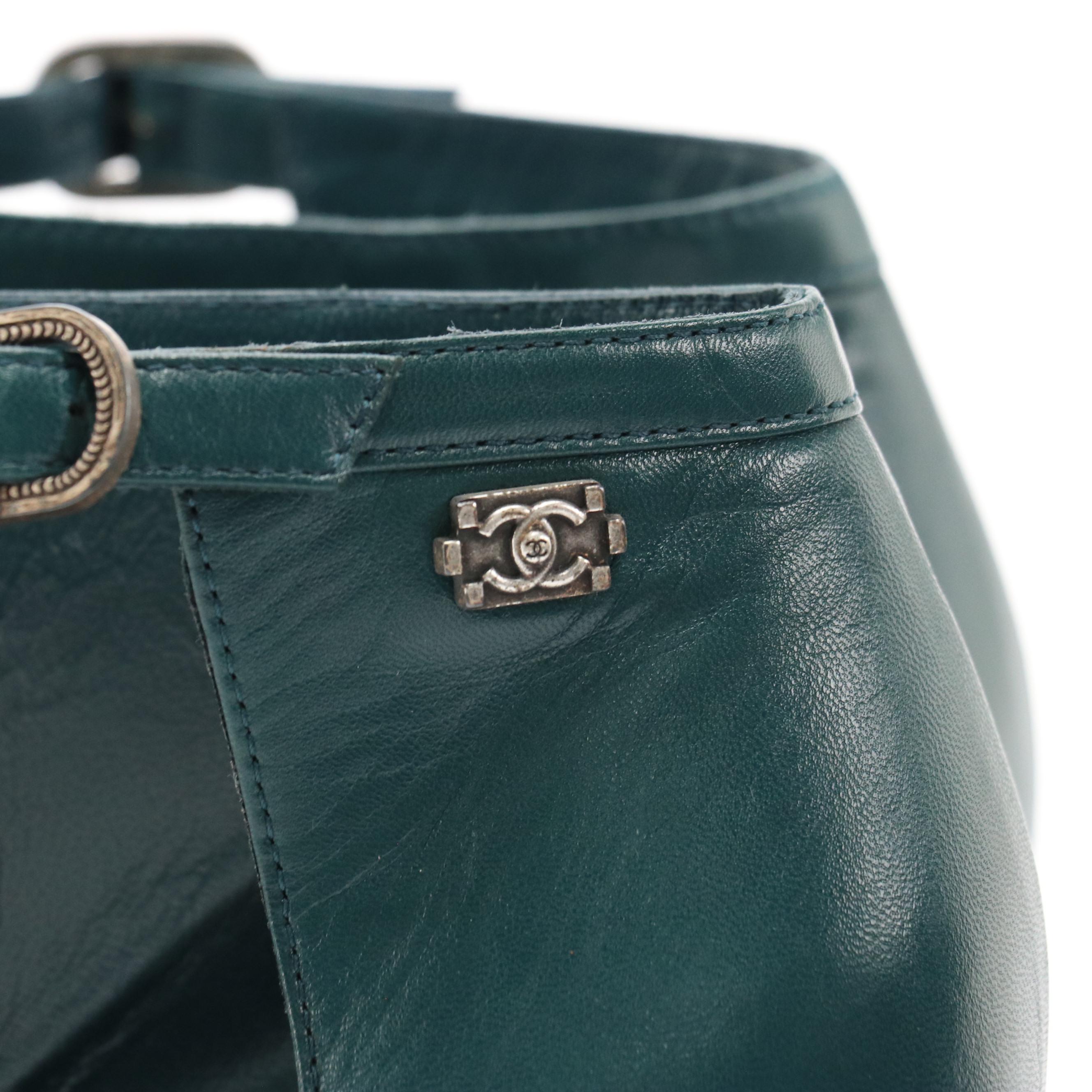 Chanel Boy Logo Half D'Orsay Ankle Boots in Colorblock Leather