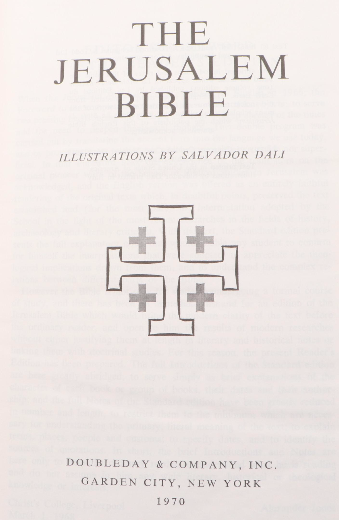 Salvador Dalí Illustrated Jerusalem Bible Edited by Alexander Jones, 1970