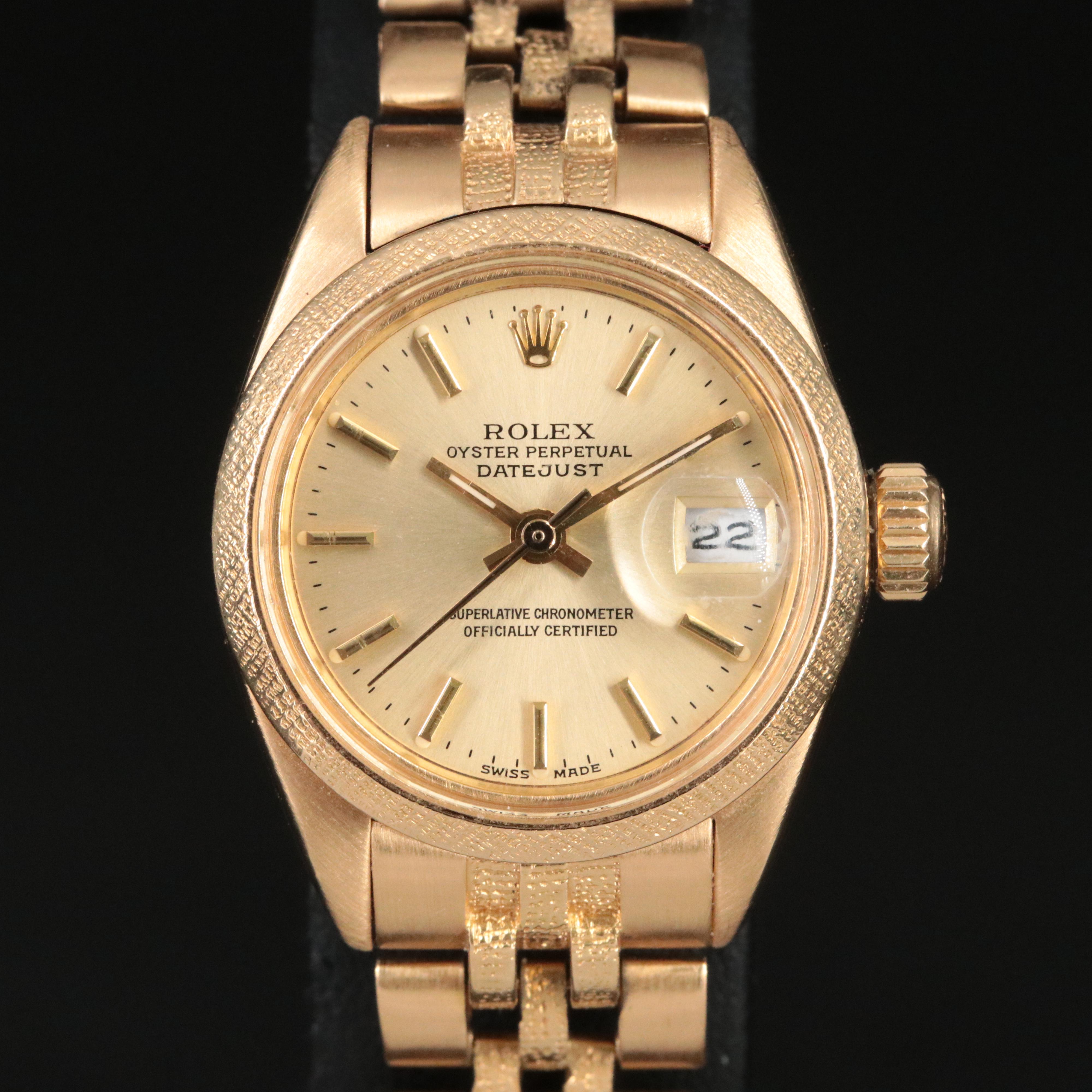 1979 Rolex 18Kt Datejust Model 6901 Automatic Watch