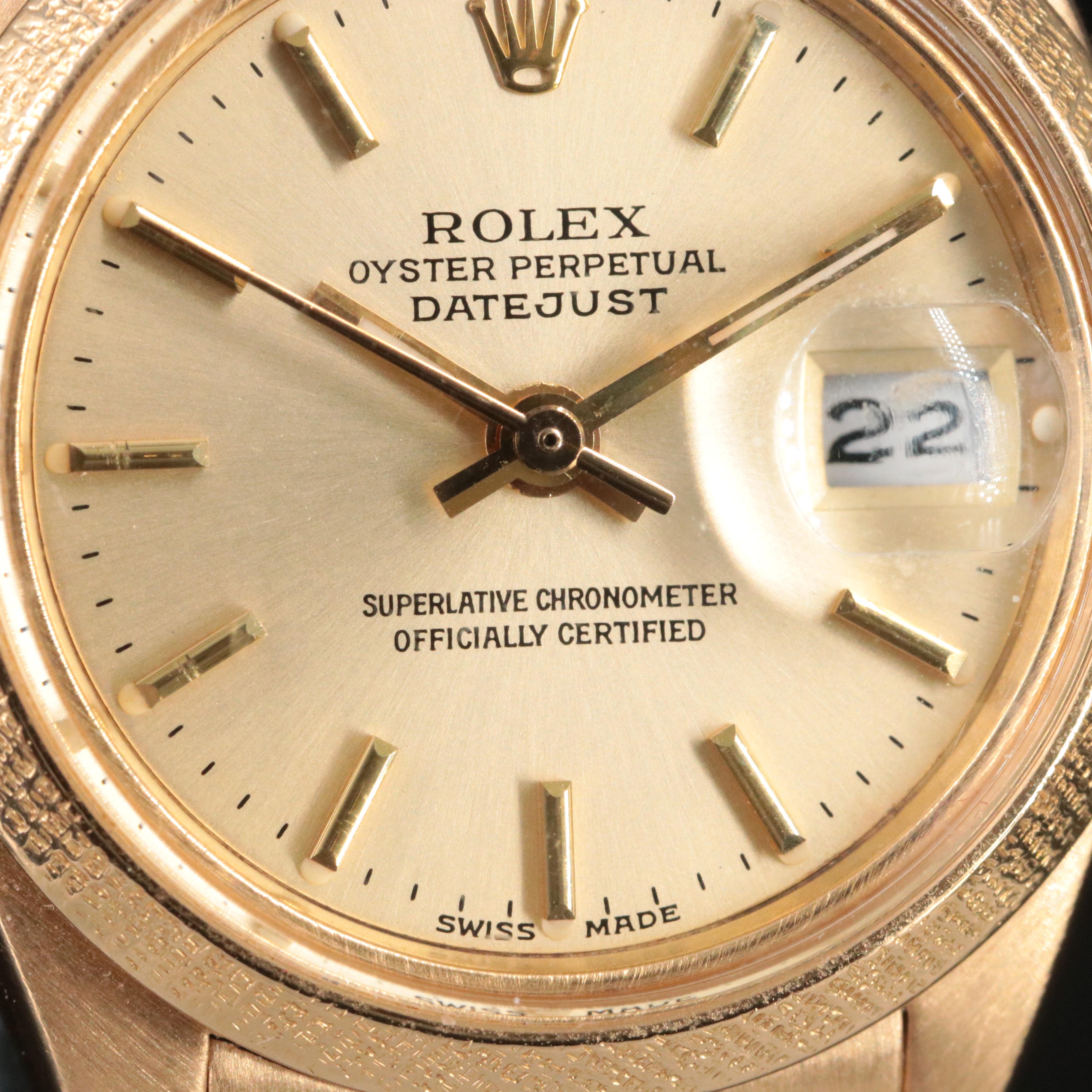 1979 Rolex 18Kt Datejust Model 6901 Automatic Watch