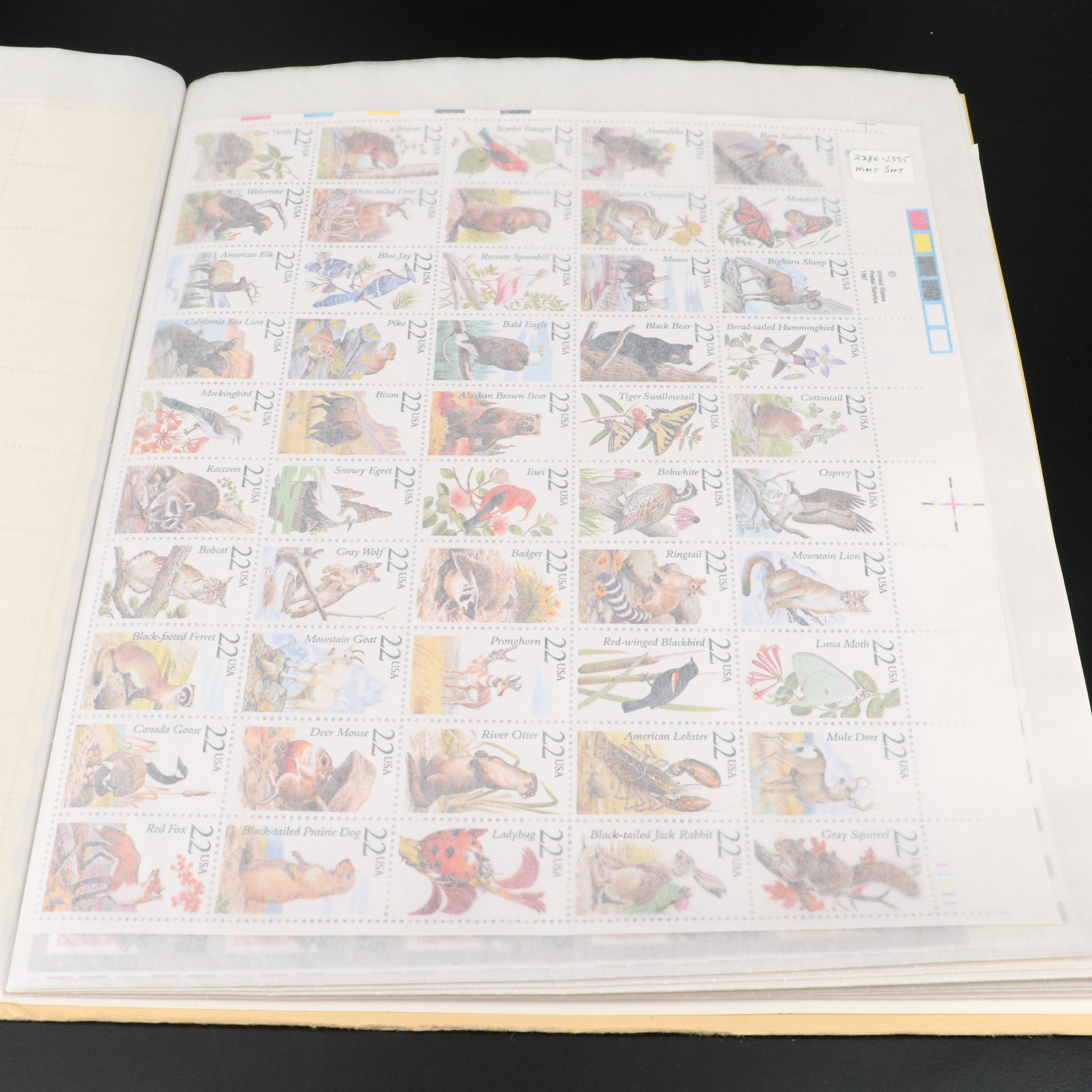 Group of U.S. Postage Stamp Plate Blocks and Mint Stamp Sheets