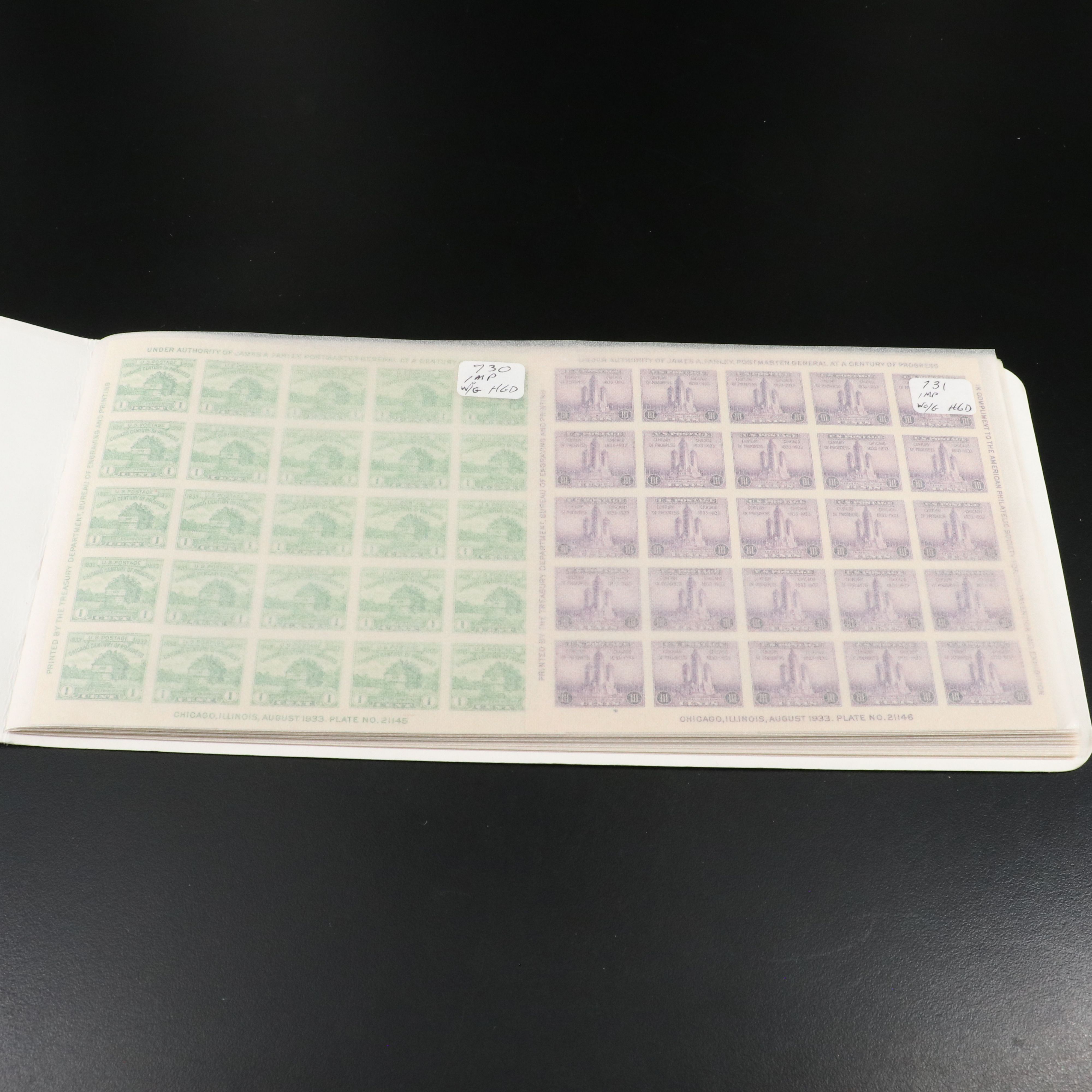 Group of U.S. Postage Stamp Plate Blocks and Mint Stamp Sheets