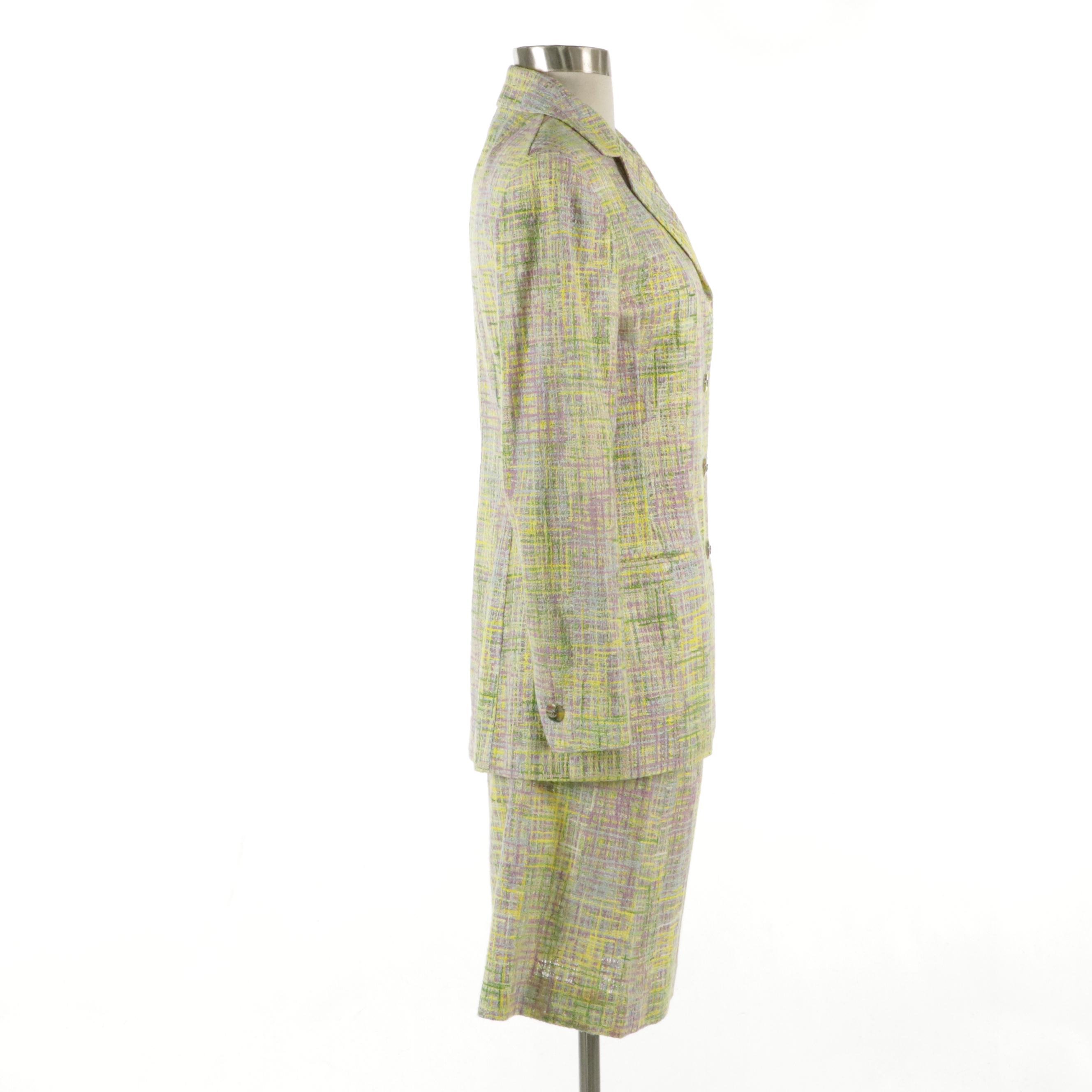 Chanel Boutique Bouclé Knit Skirt Suit in Pastel Cotton Blend